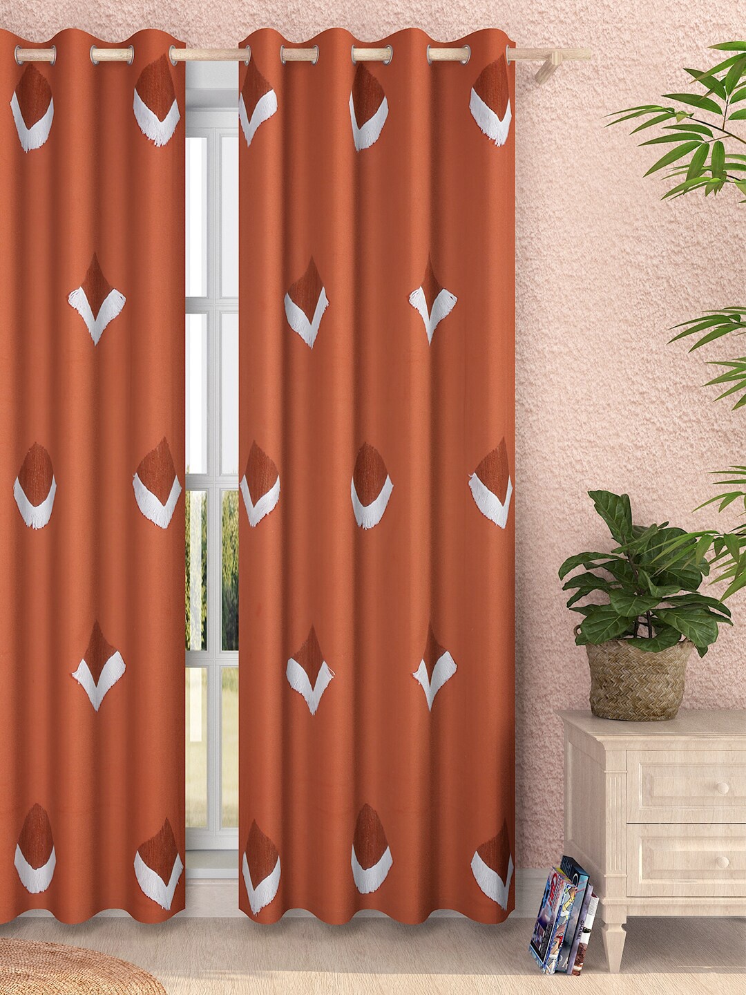 

Sangria Room Darkening Cotton Door Curtain, Rust