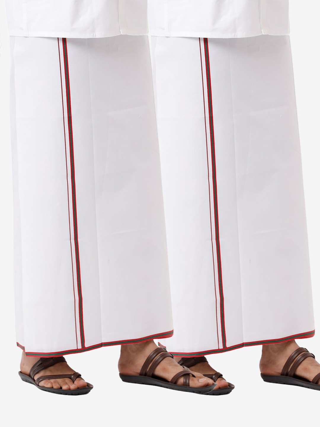 

Ramraj Men Pack of 2 White Solid Pure Cotton Dhotis