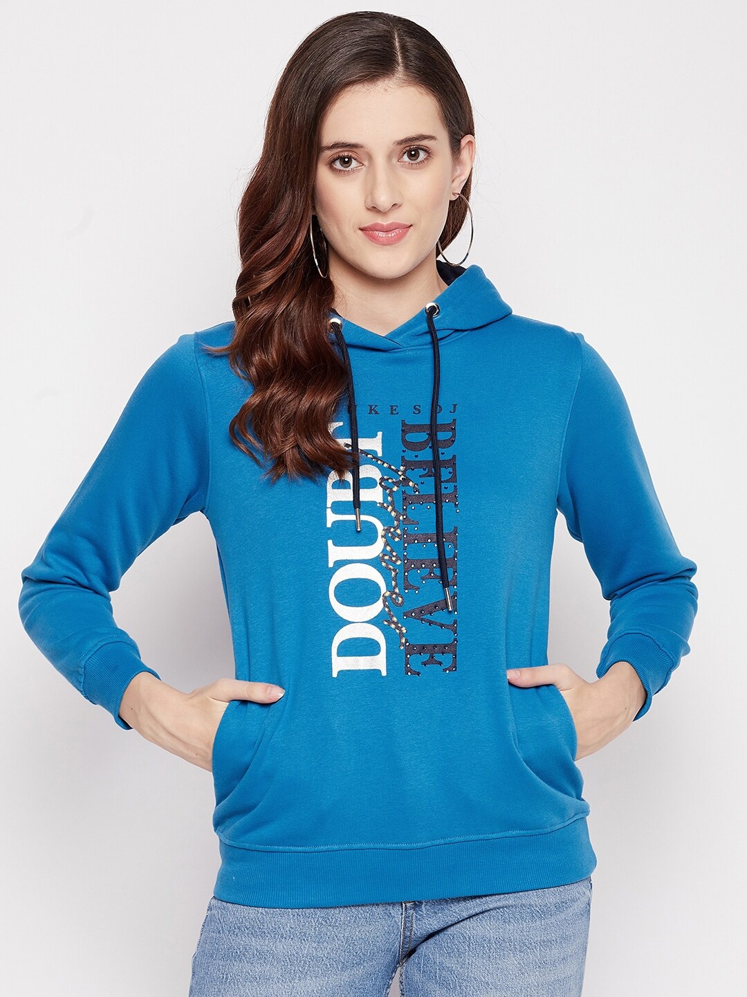 

Duke Women Printed Hooded Sweatshirt, Blue