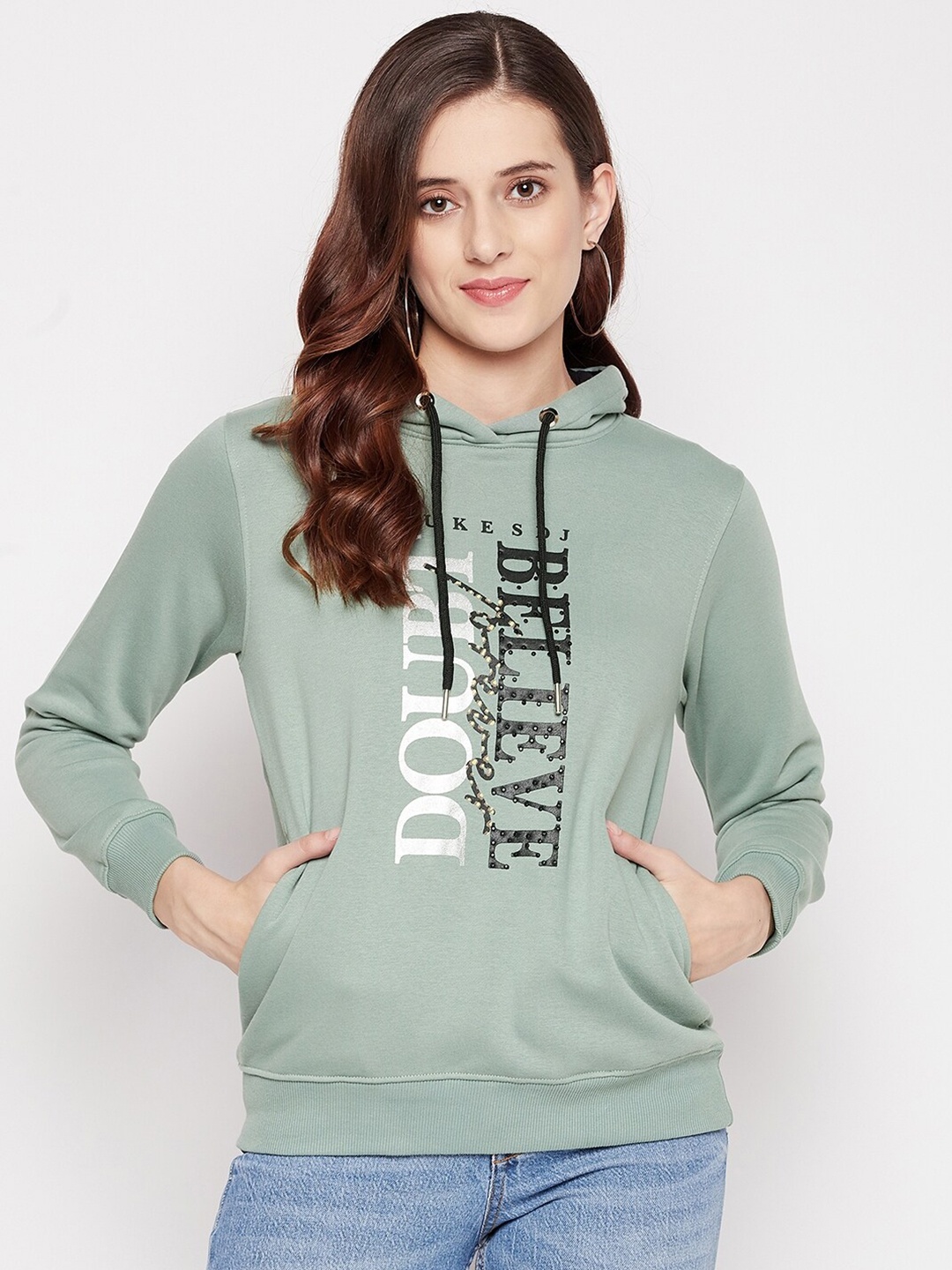 

Duke Women Printed Hooded Sweatshirt, Green