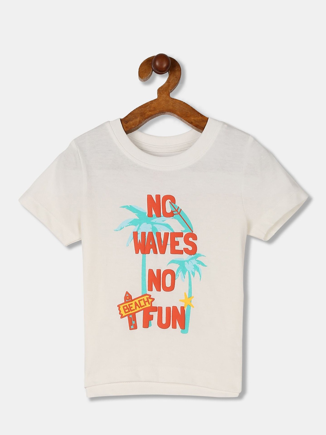 

Donuts Boys White Typography Graphic Printed Sleeves T-shirt