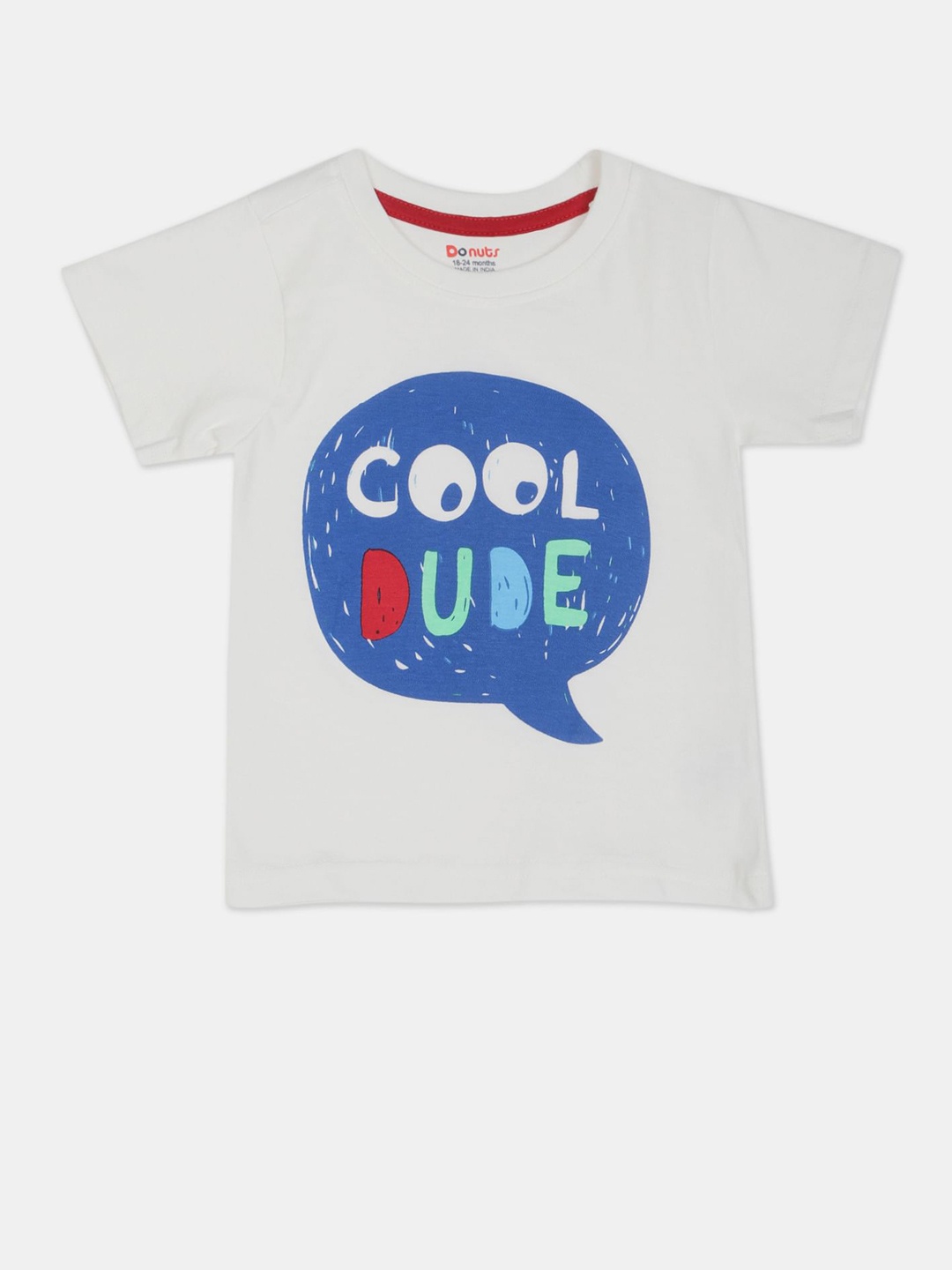 

Donuts Boys White Graphic Printed Cotton T-shirt