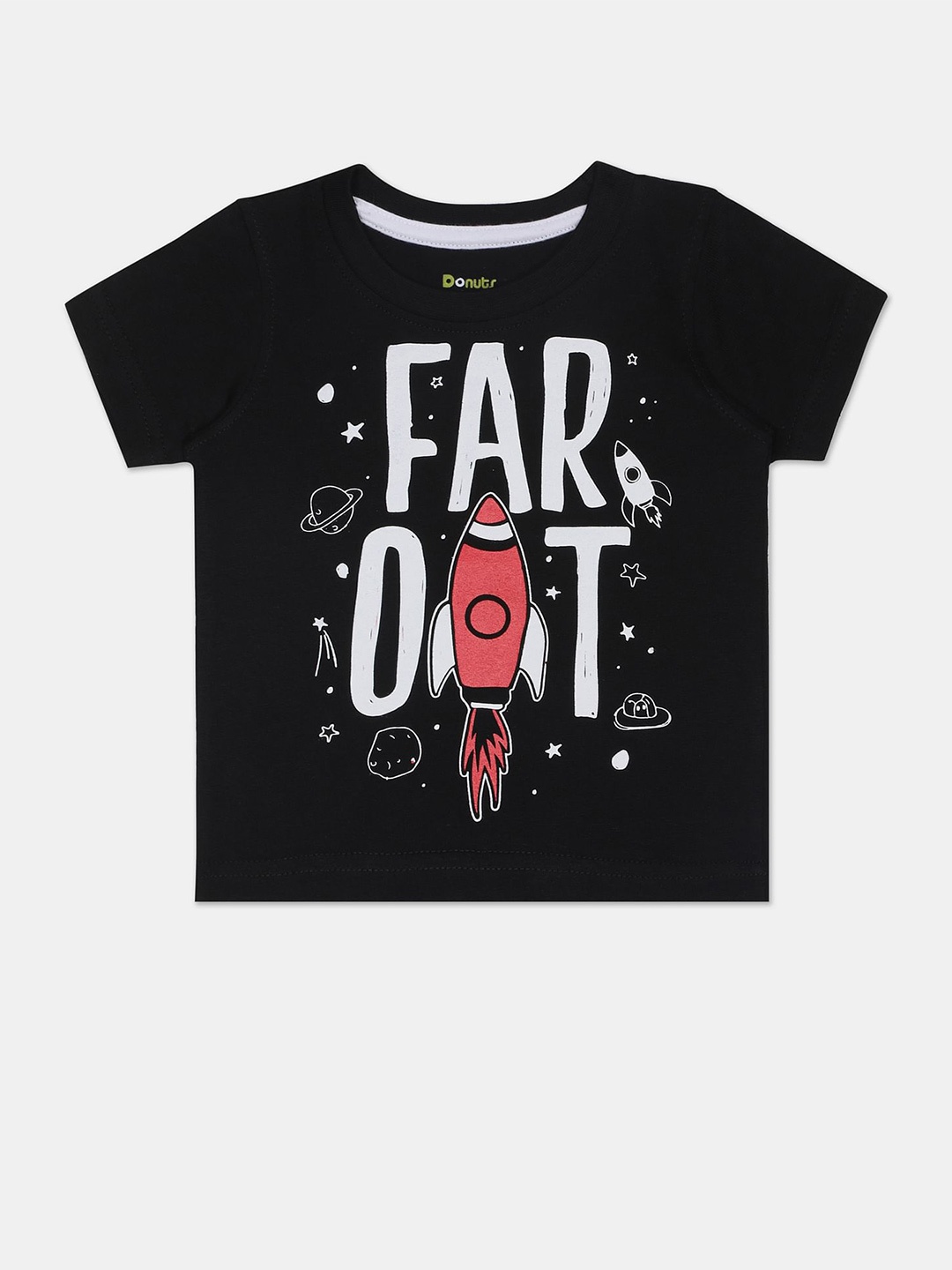 

Donuts Boys Black Graphic Printed T-shirt