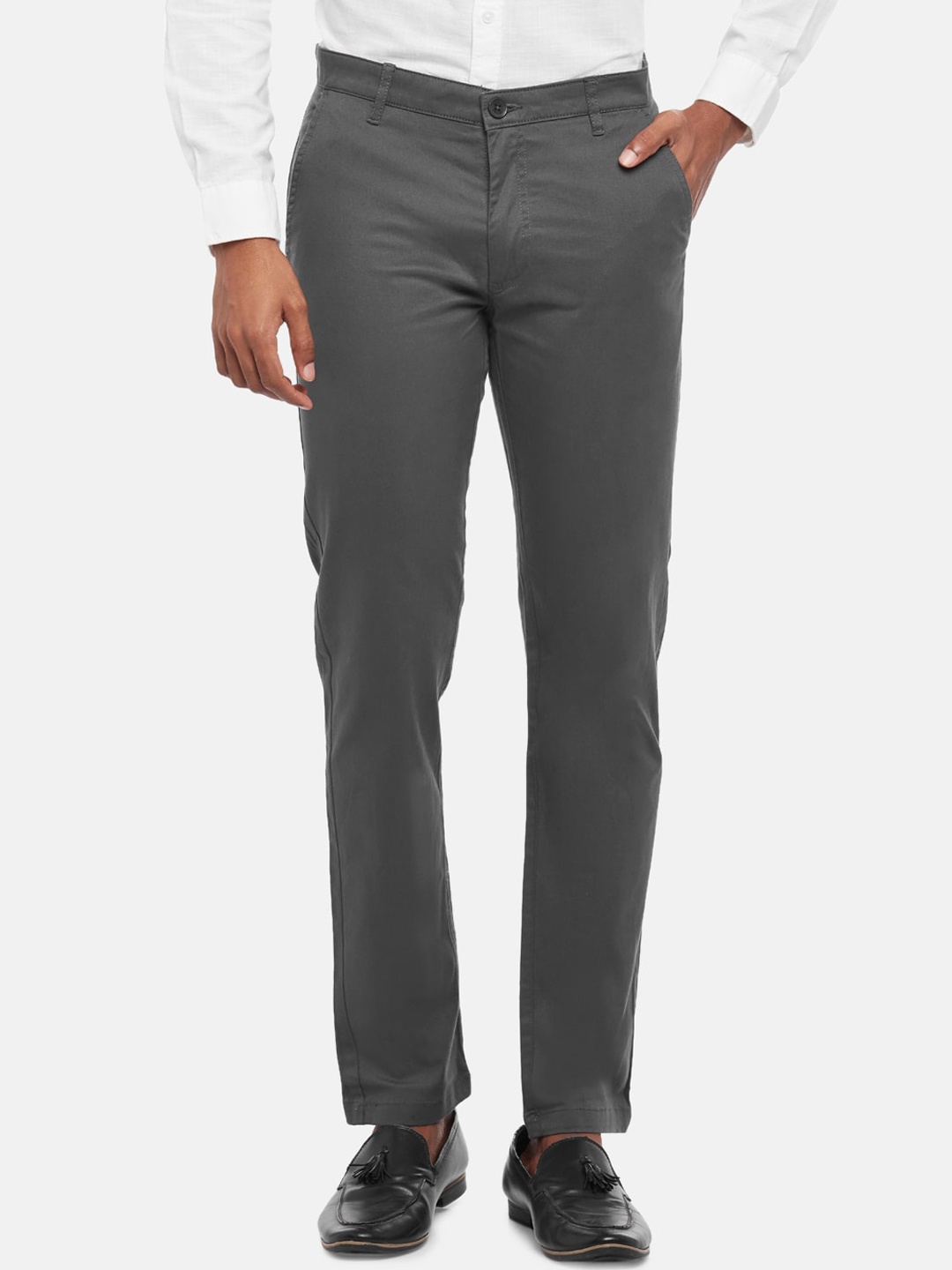 

BYFORD by Pantaloons Men Slim Fit Trousers, Grey