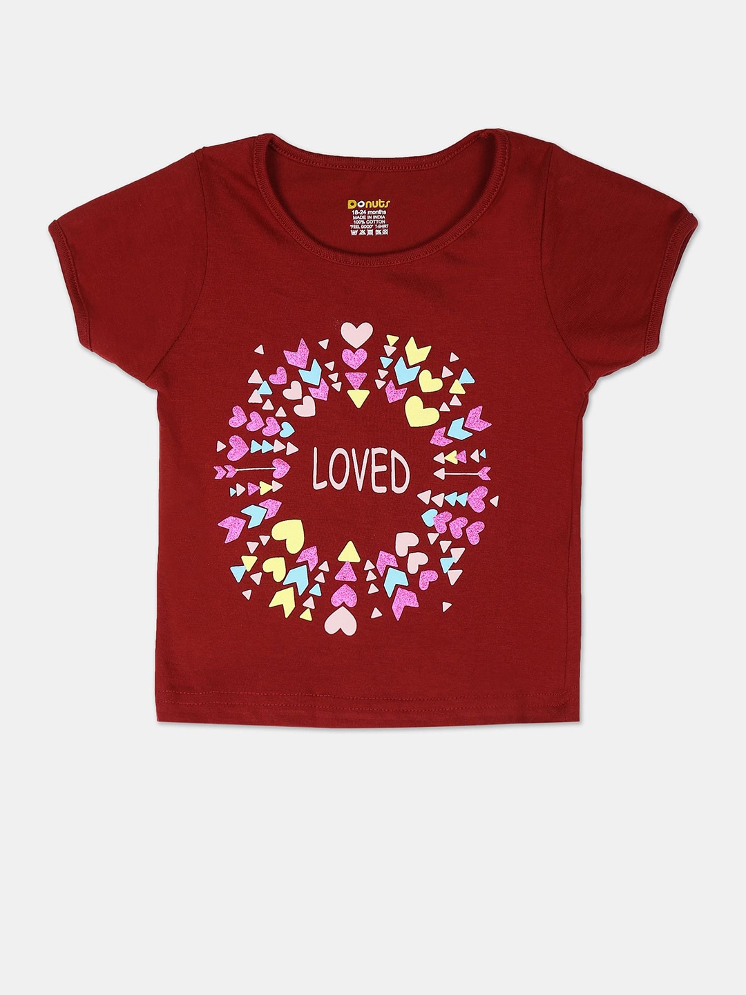 

Donuts Girls Red Printed T-shirt