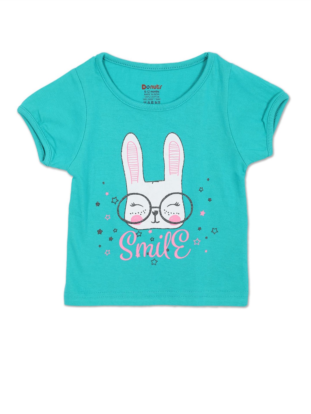 

Donuts Girls Blue Printed Cotton T-shirt