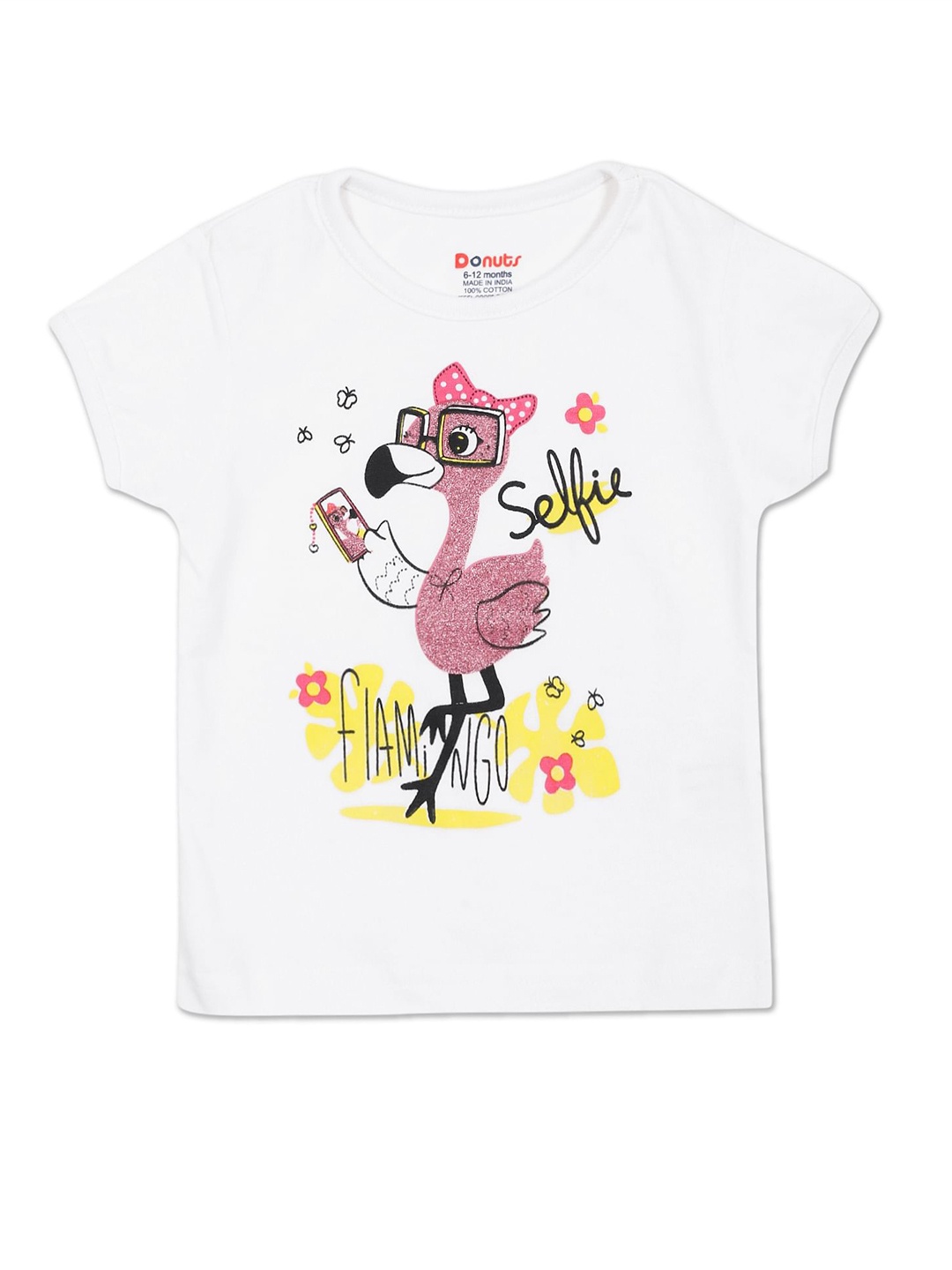 

Donuts Girls White Printed Cotton T-shirt