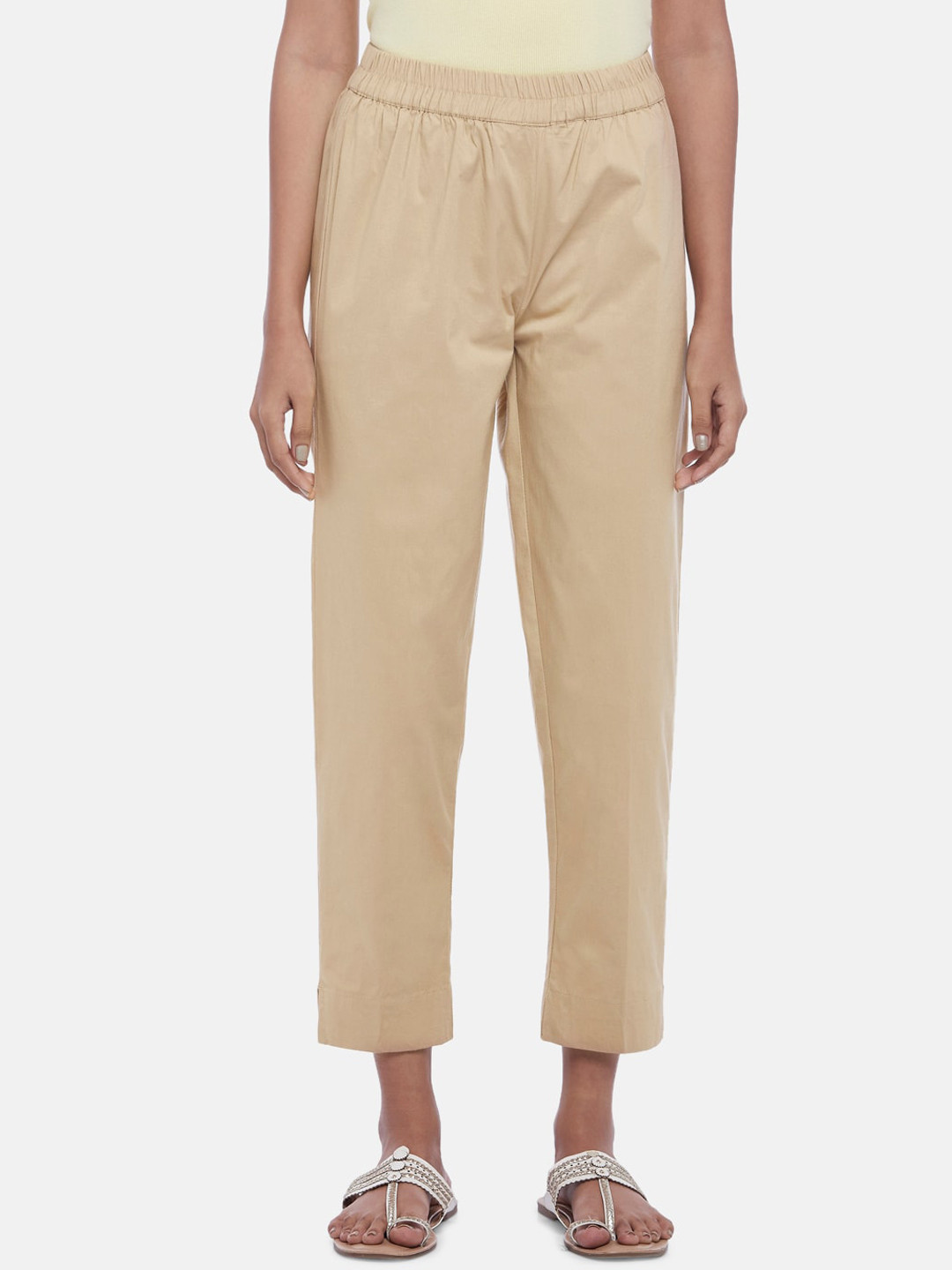 

RANGMANCH BY PANTALOONS Women Beige Trousers