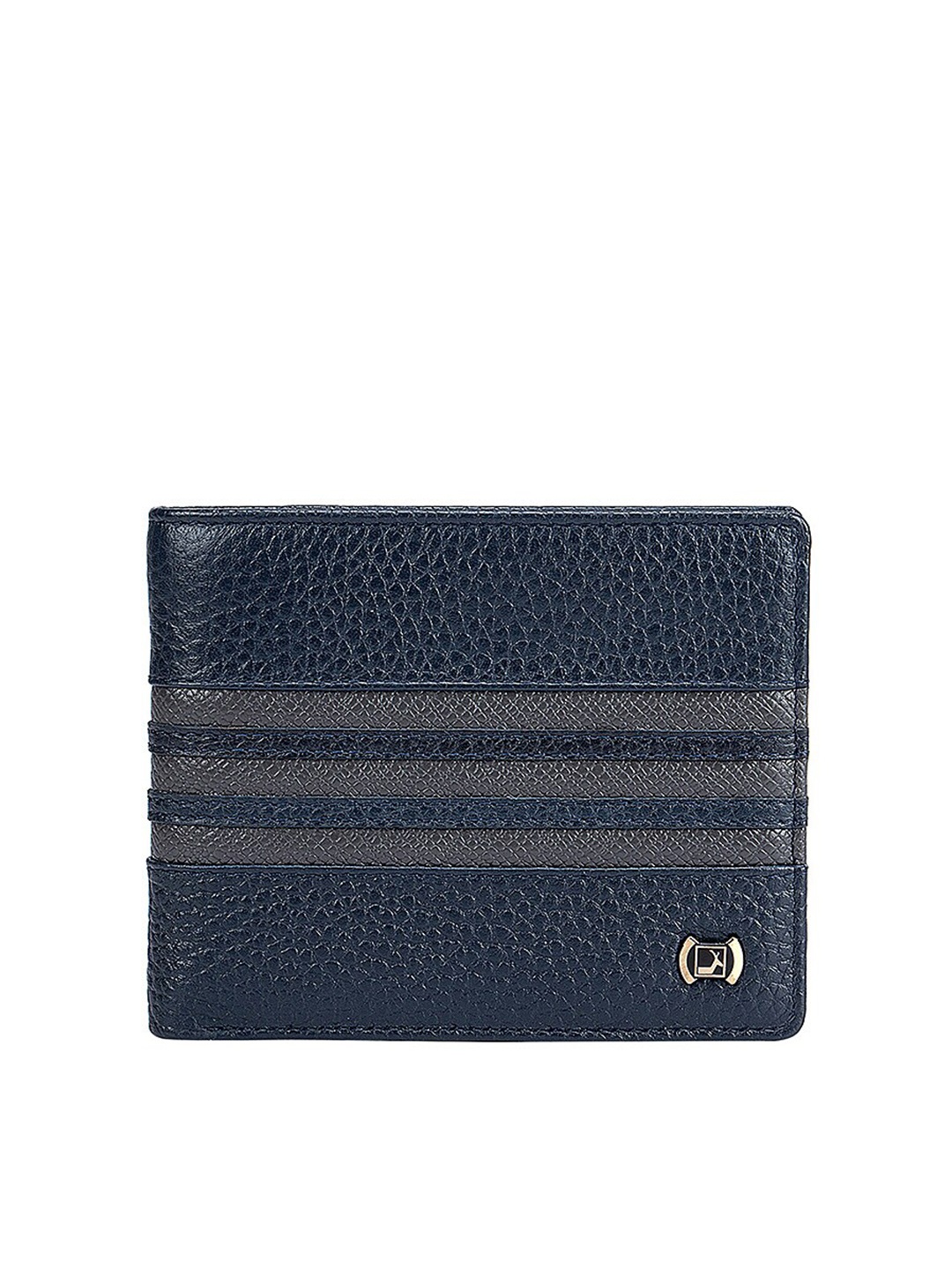 

Da Milano Men Textured Leather Two Fold Wallet, Blue