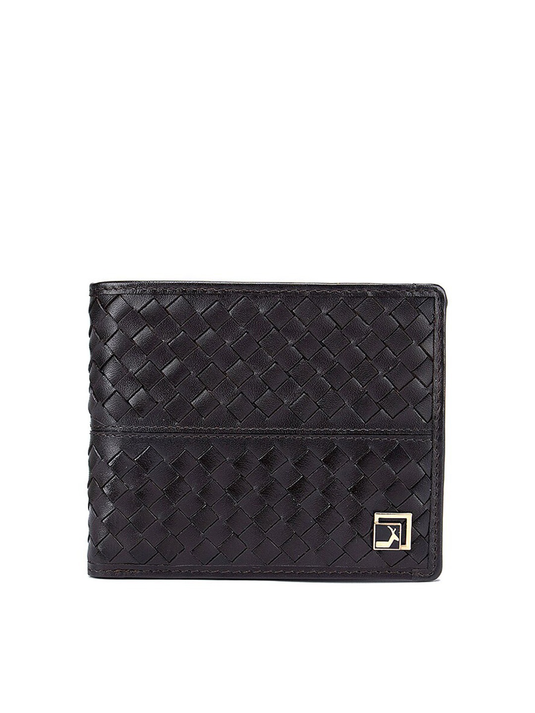 

Da Milano Men Textured Leather Two Fold Wallet, Brown