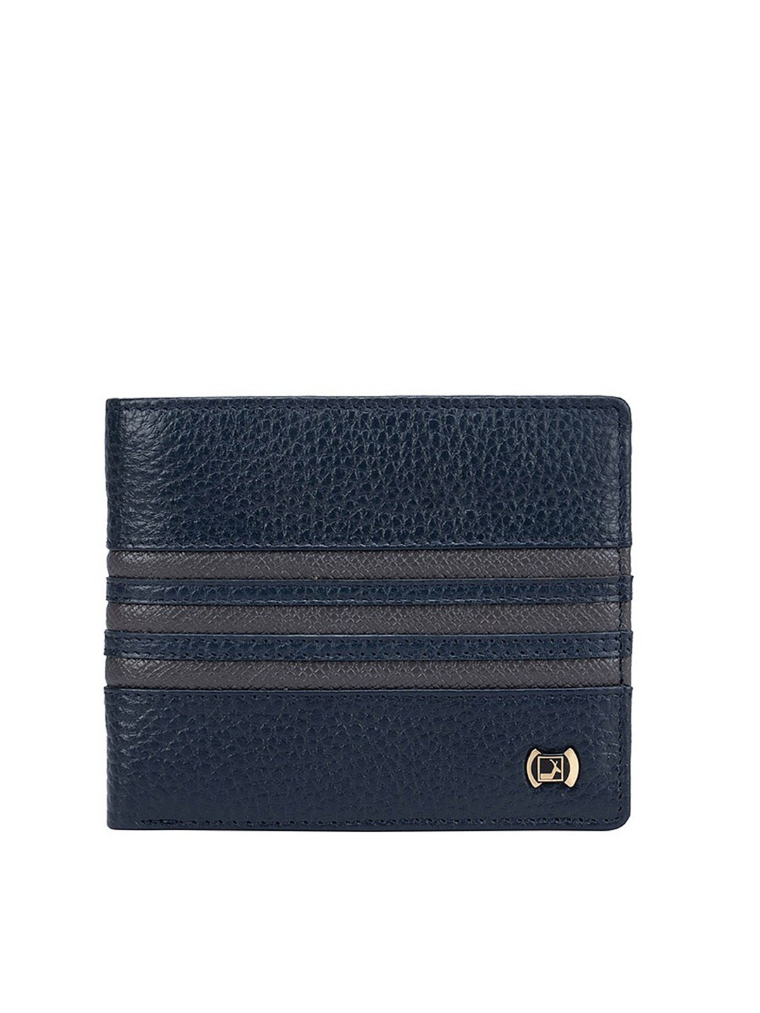 

Da Milano Men Blue & Black Leather Two Fold Wallet