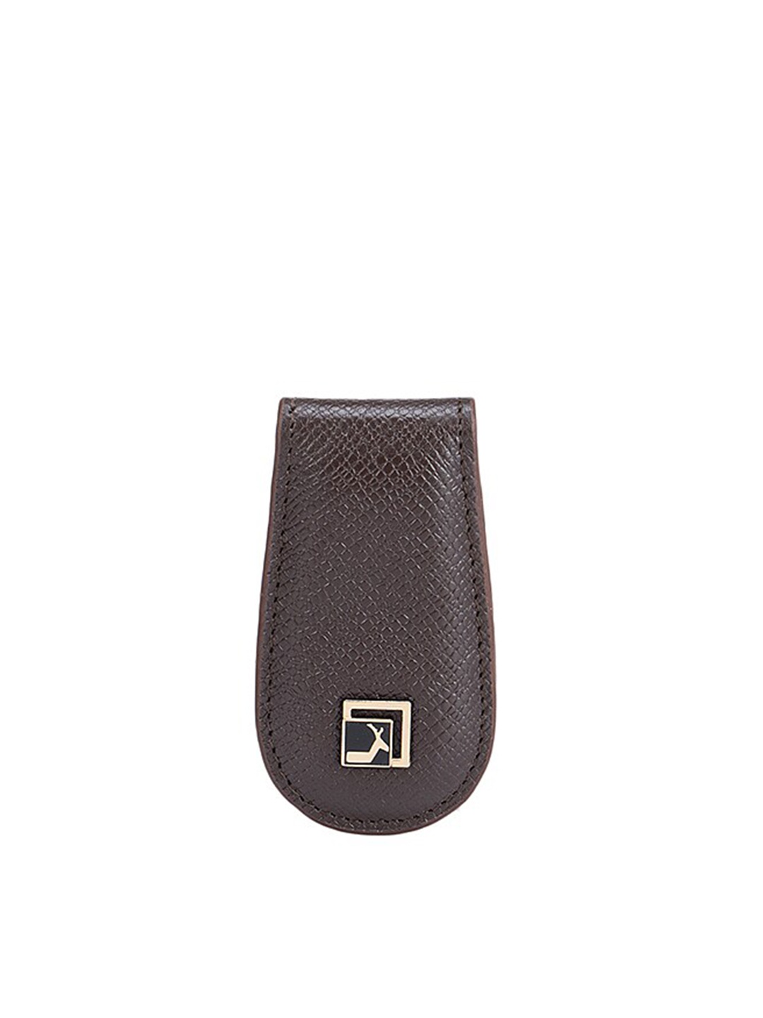 

Da Milano Men Brown Textured Leather Two Fold Wallet