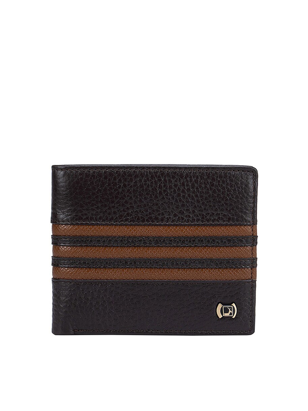 

Da Milano Men Textured Leather Two Fold Wallet, Brown