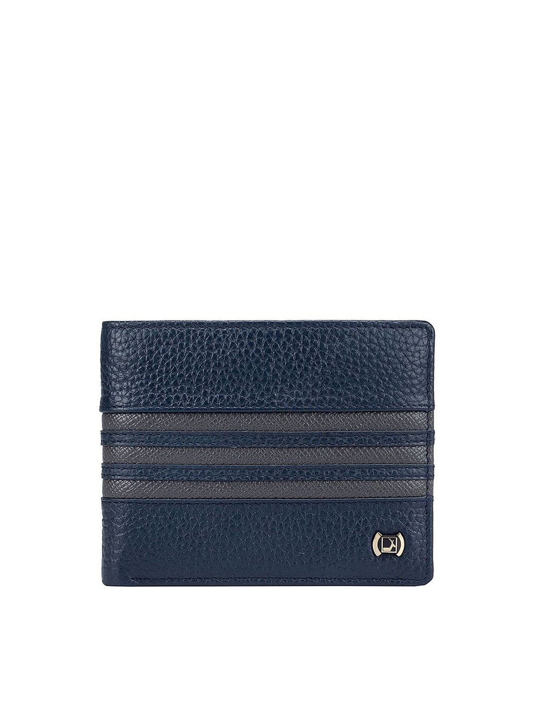 

Da Milano Men Textured Leather Two Fold Wallet, Blue