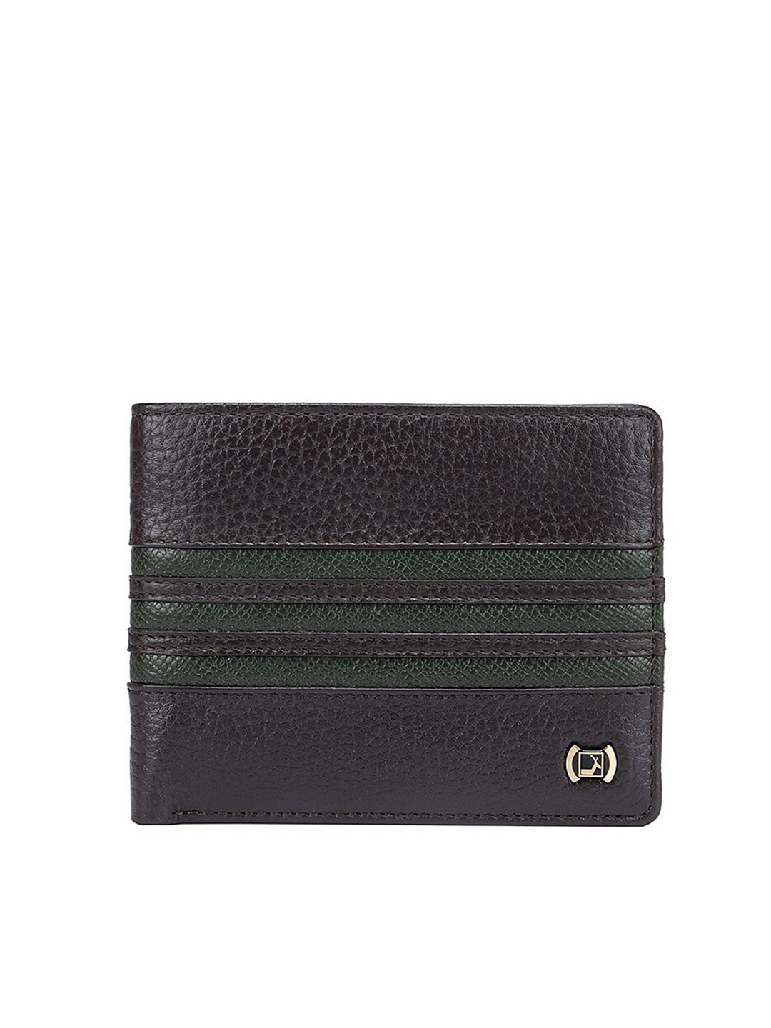 

Da Milano Men Textured Leather Two Fold Wallet, Brown