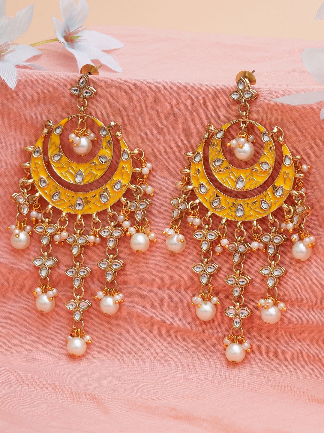 

KARATCART Women Gold-Plated Yellow Classic Drop Earrings