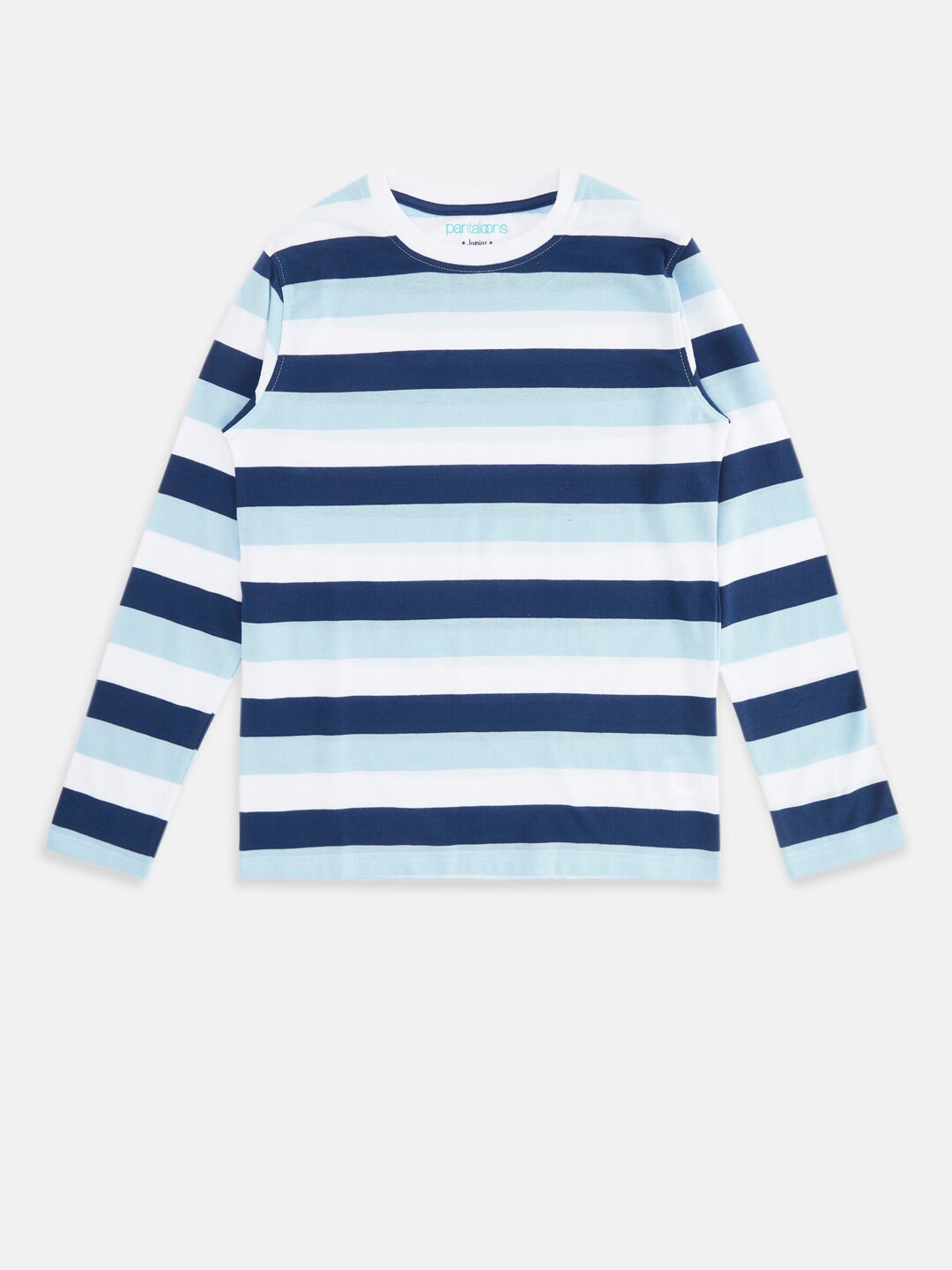 

Pantaloons Junior Boys White Striped T-shirt