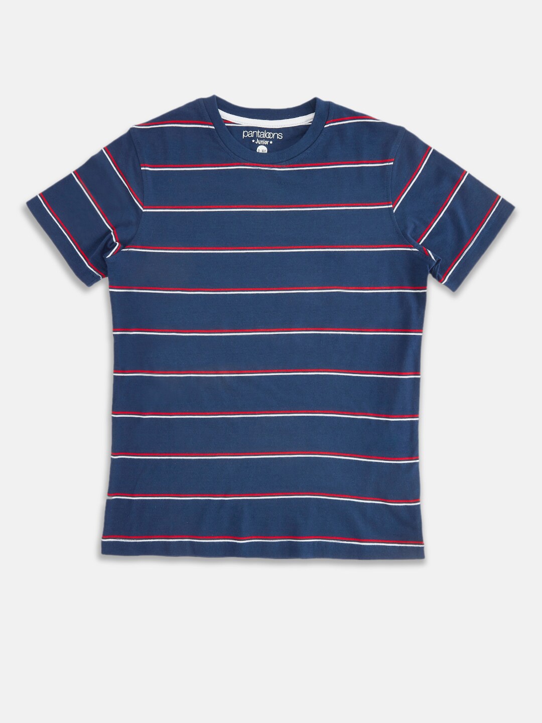 

Pantaloons Junior Boys Navy Blue Striped T-shirt