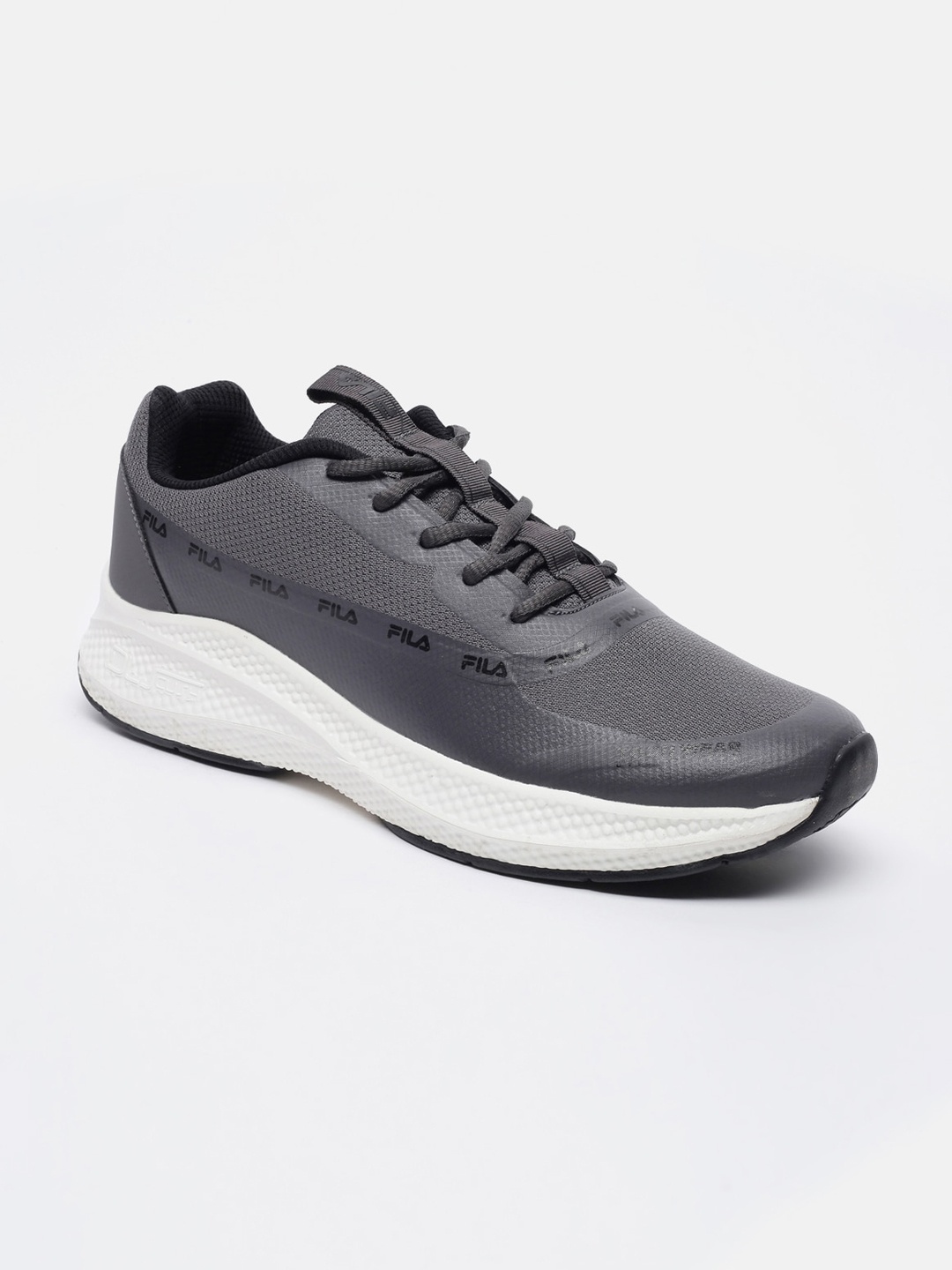 

FILA Men Perforations PU Lace-Up Sneakers, Grey