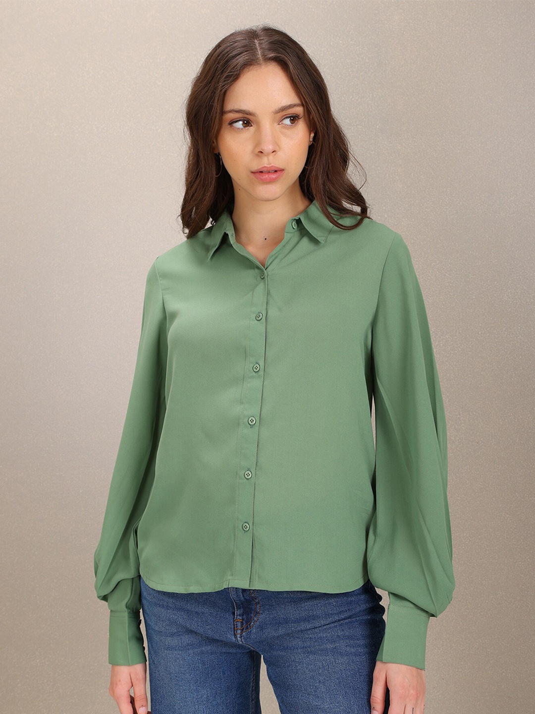 

U S Polo Assn Women Women Green Shirt Style Top