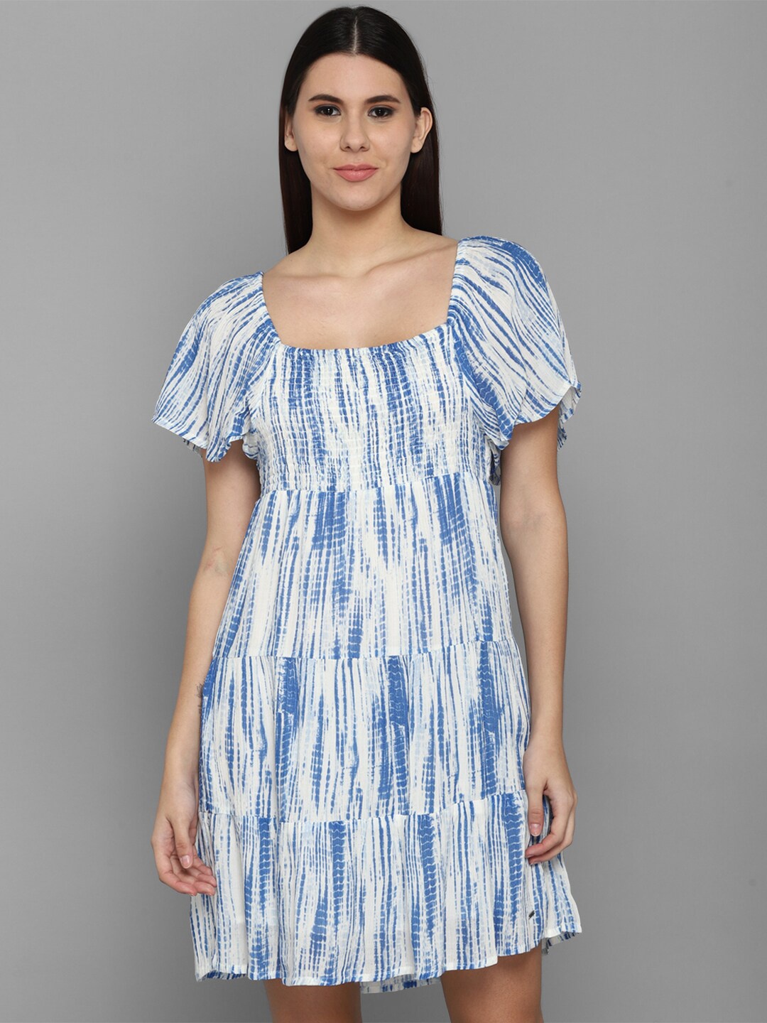 

Allen Solly Woman White Tie and Dye A-Line Dress