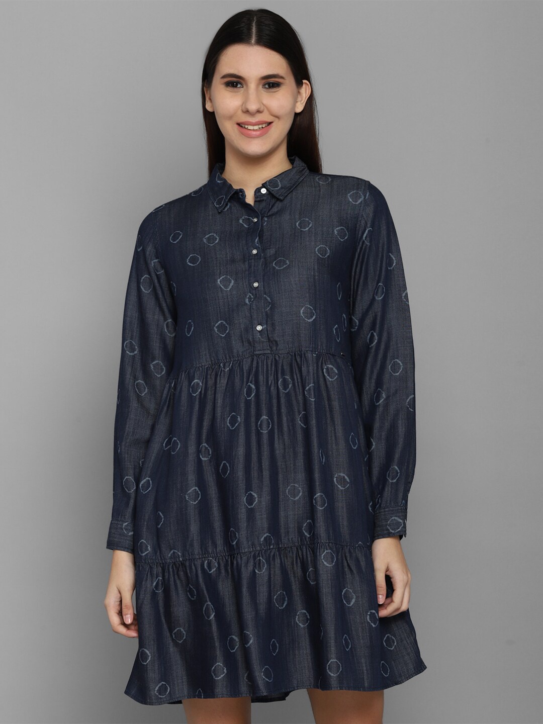 

Allen Solly Woman Navy Blue Printed Dress