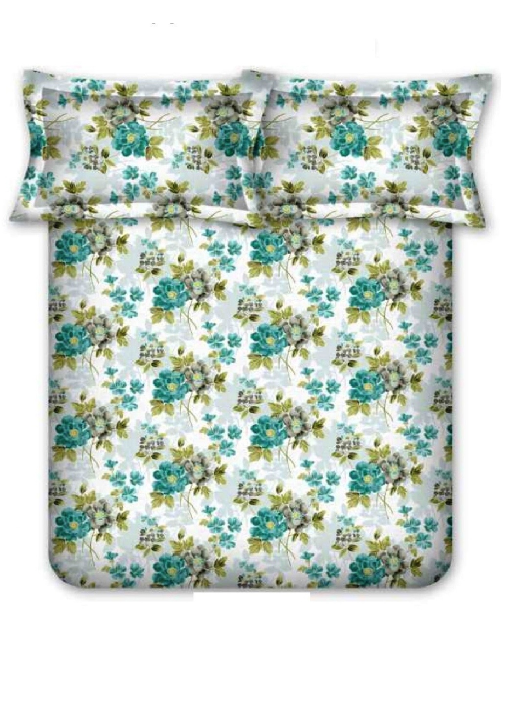 

BOMBAY DYEING Floral 120 TC King Bedsheet with 2 Pillow Covers, Green