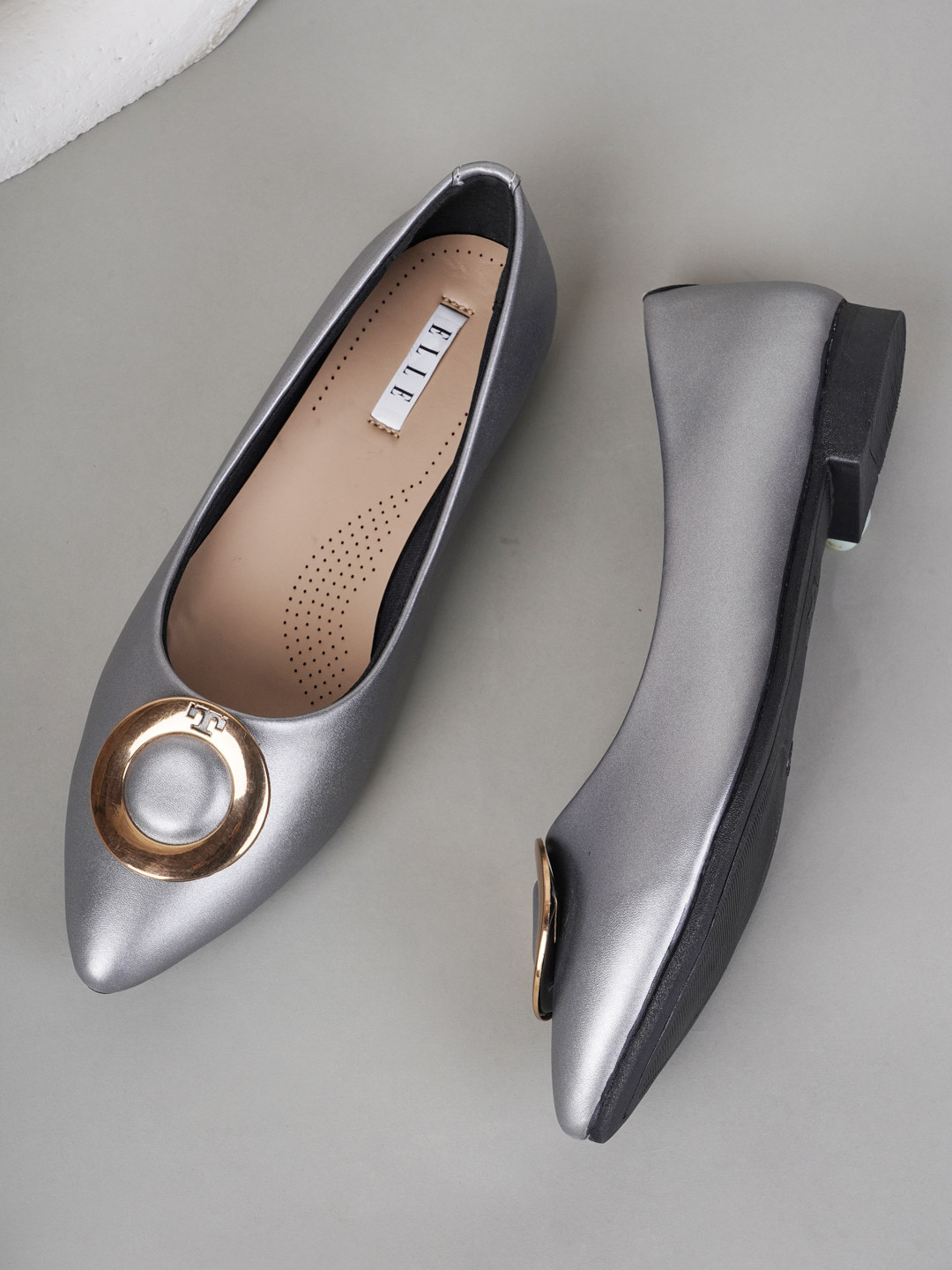 

ELLE Women Embellished Ballerinas Flats, Grey