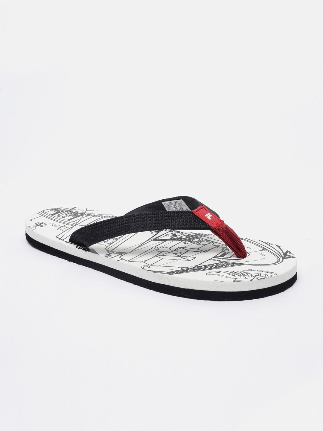 

FILA Unisex Printed Rubber Doodle Thong Flip-Flops, White