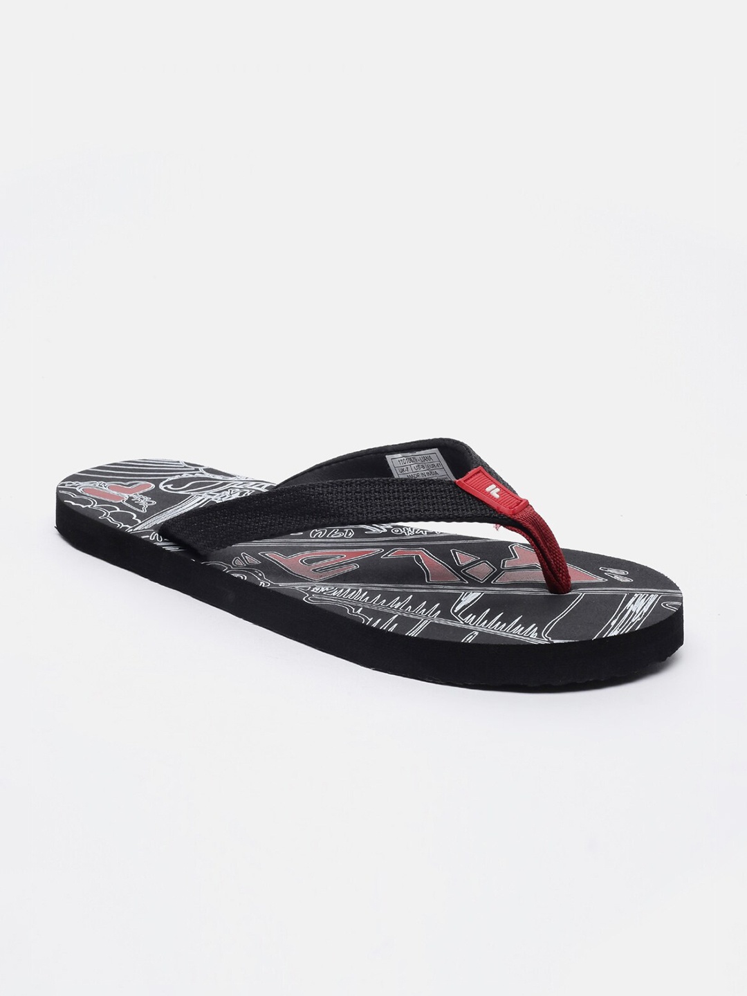 

FILA Unisex Printed Rubber Liana Thong Flip-Flops, Black