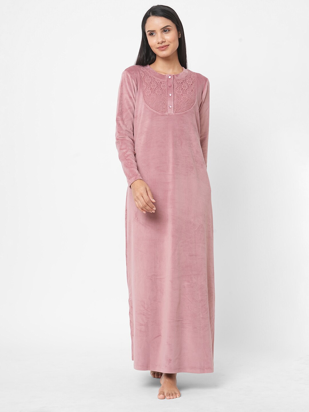 

Sweet Dreams Women Brown Maxi Nightdress