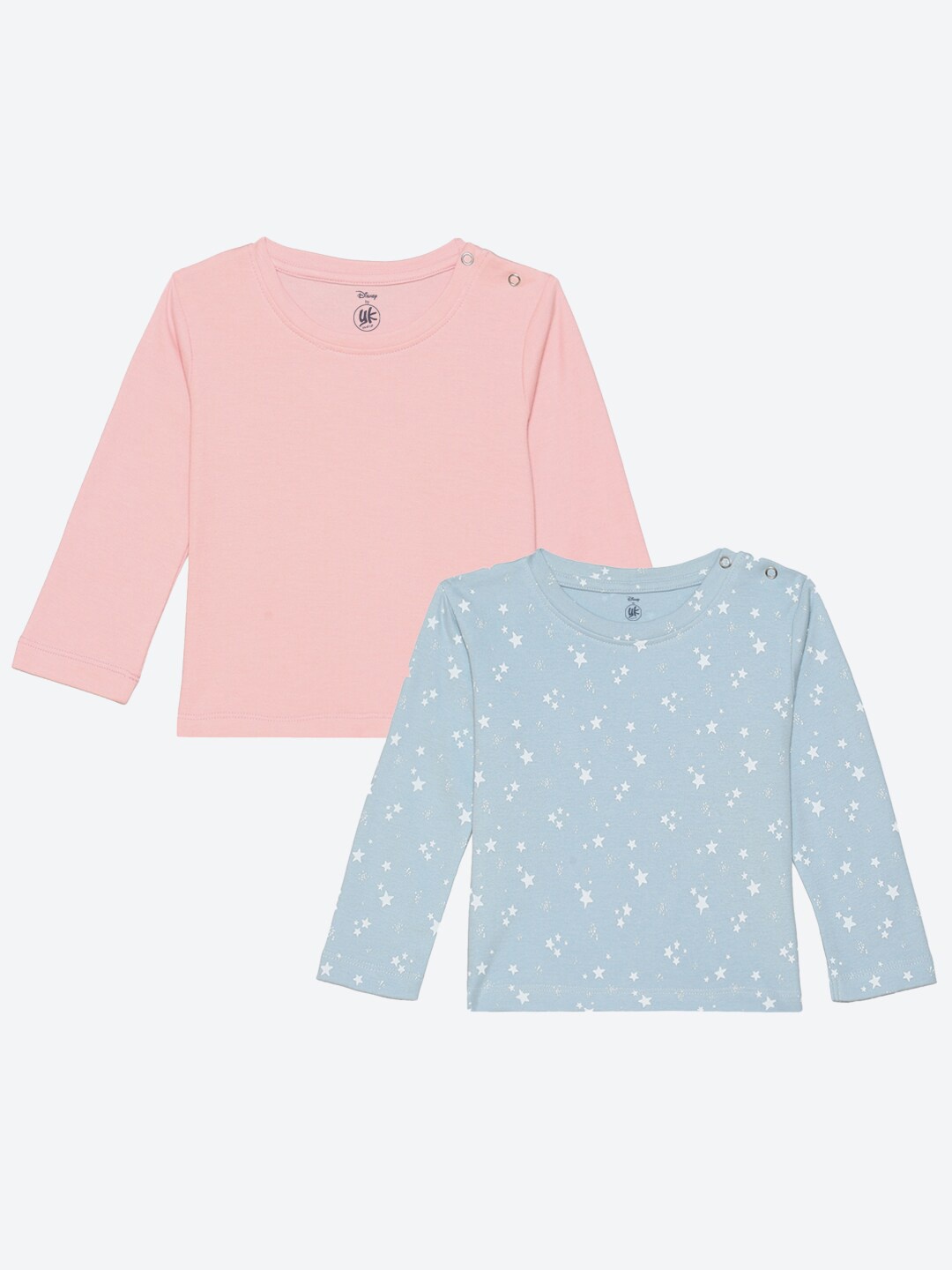 

YK Disney Infant Girls Pack of 2 Star Printed T-shirt, Blue
