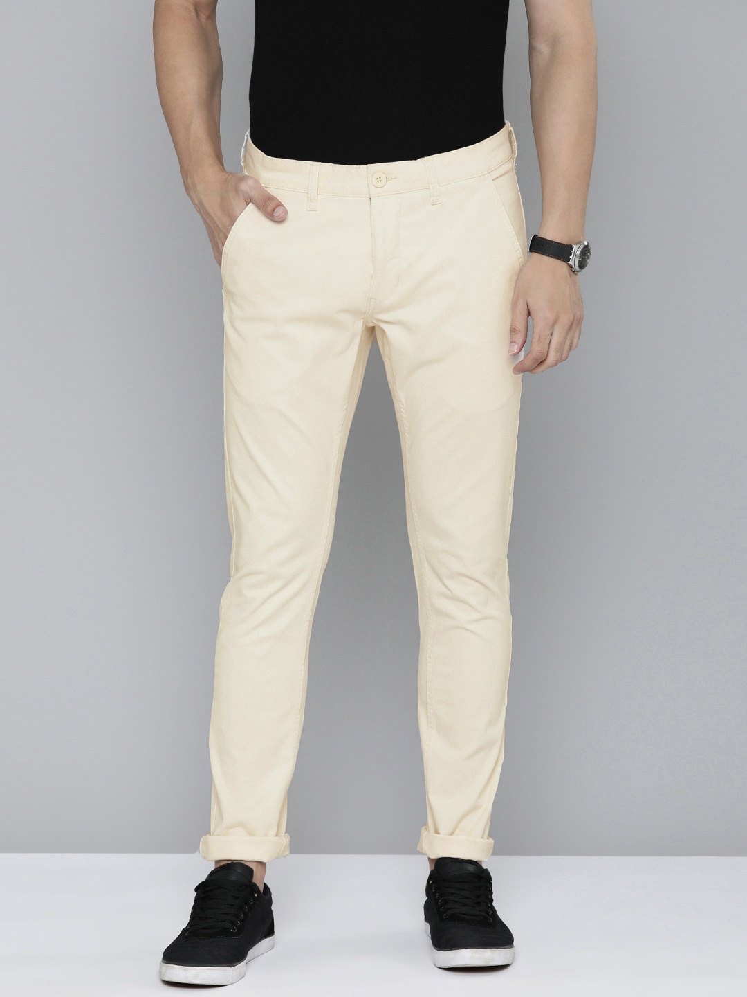 

Flying Machine Men Beige Super Slim Fit Chinos