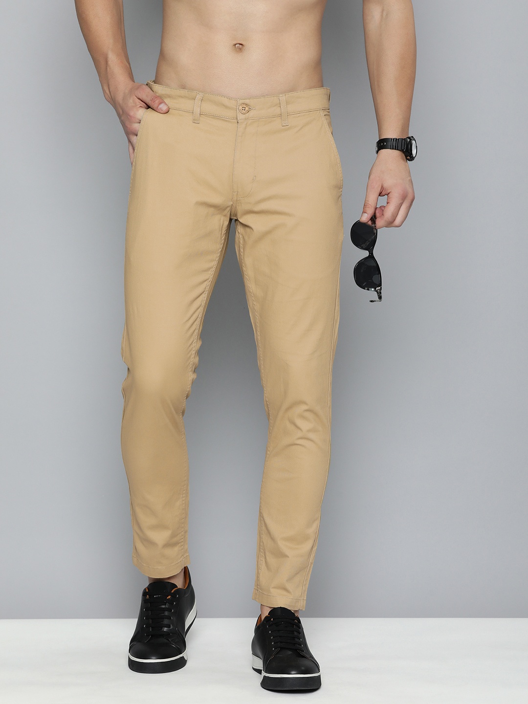 

Flying Machine Men Comfort Slim Fit Chinos Trousers, Khaki