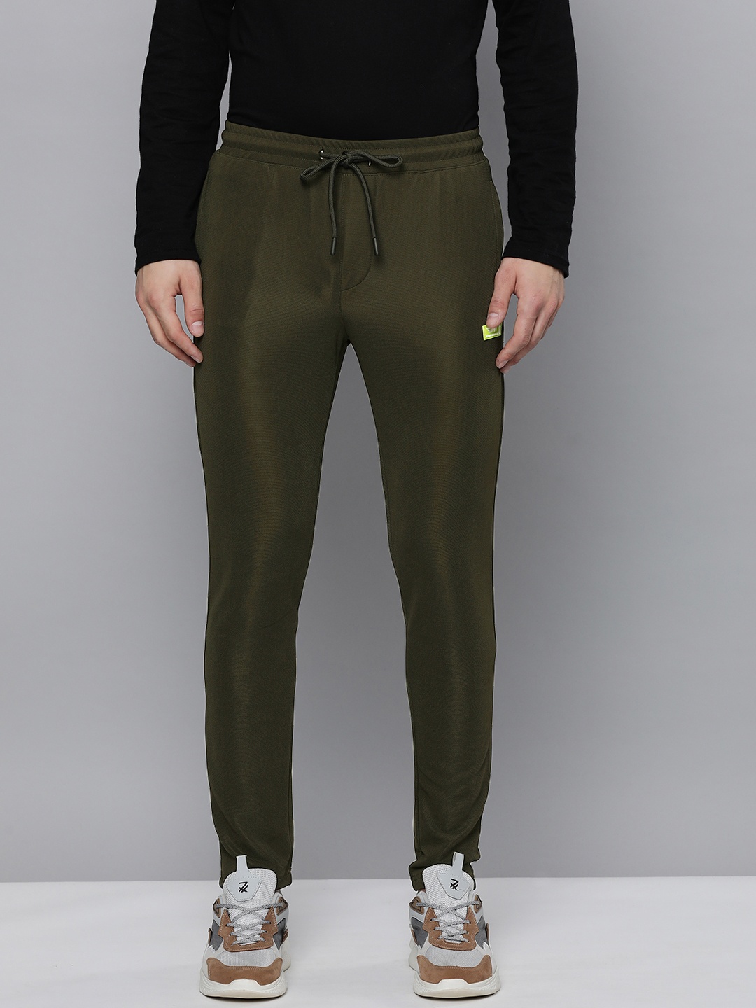 

Flying Machine Men Olive Green Solid Regular Fit Track Pants