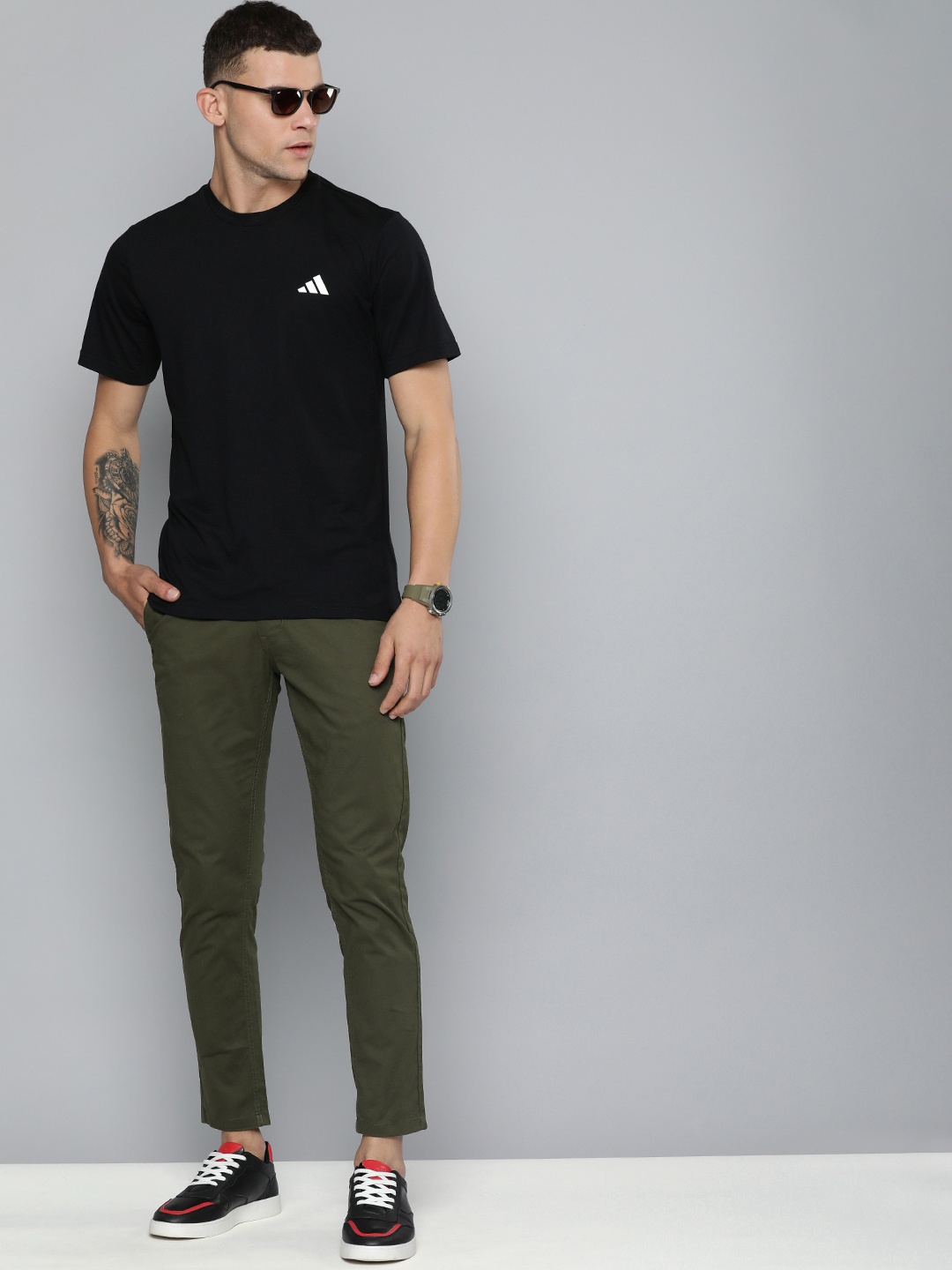 

Flying Machine Men Slim Fit Chinos, Olive