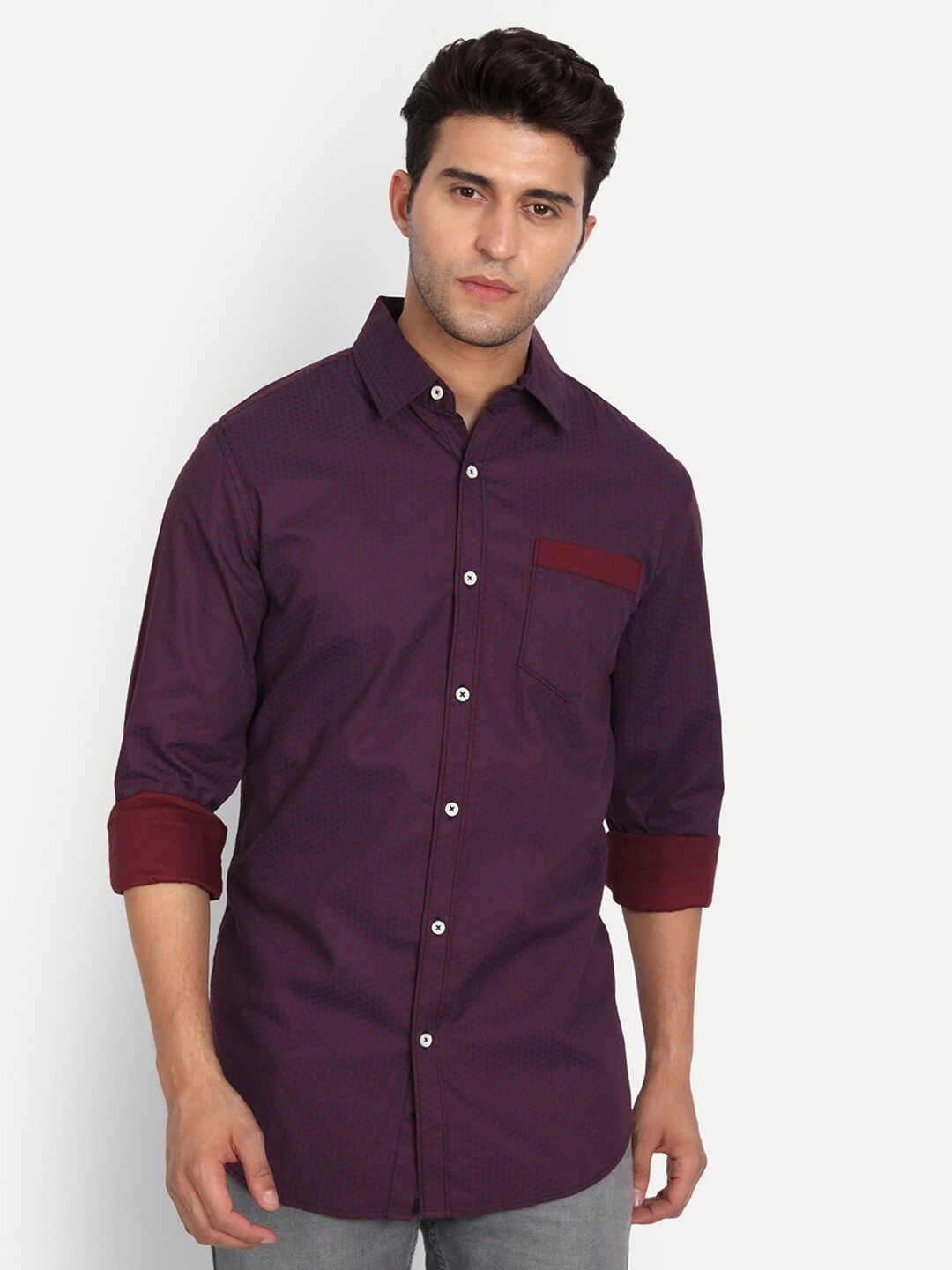 

DEZANO Men Comfort Casual Shirt, Violet