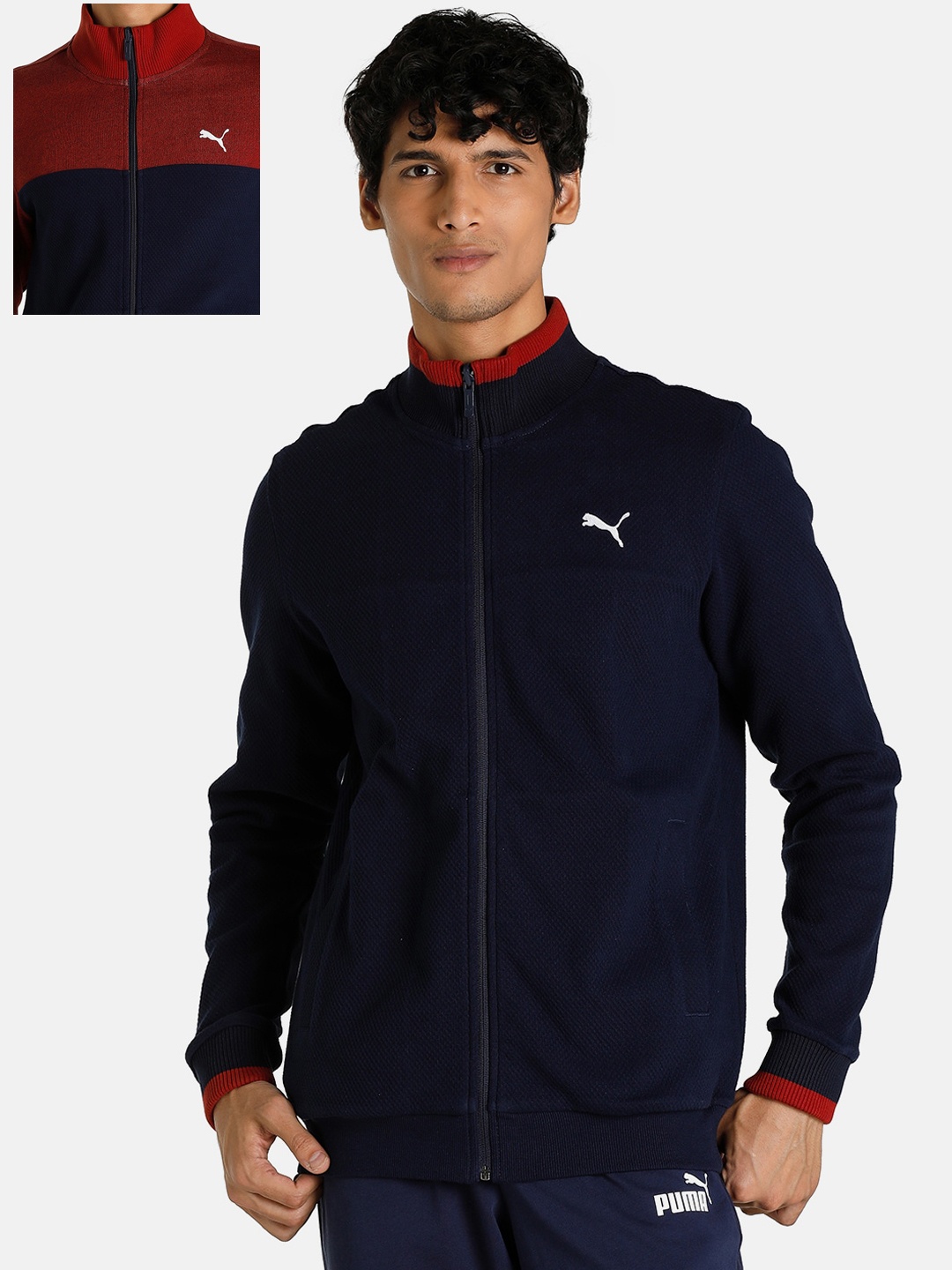 

Puma Men Blue Reversible Zip Slim Fit Sweatshirt