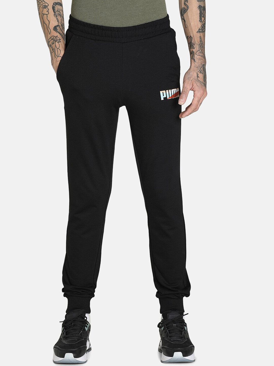 

Puma Men Black Wavy Logo Track Pants