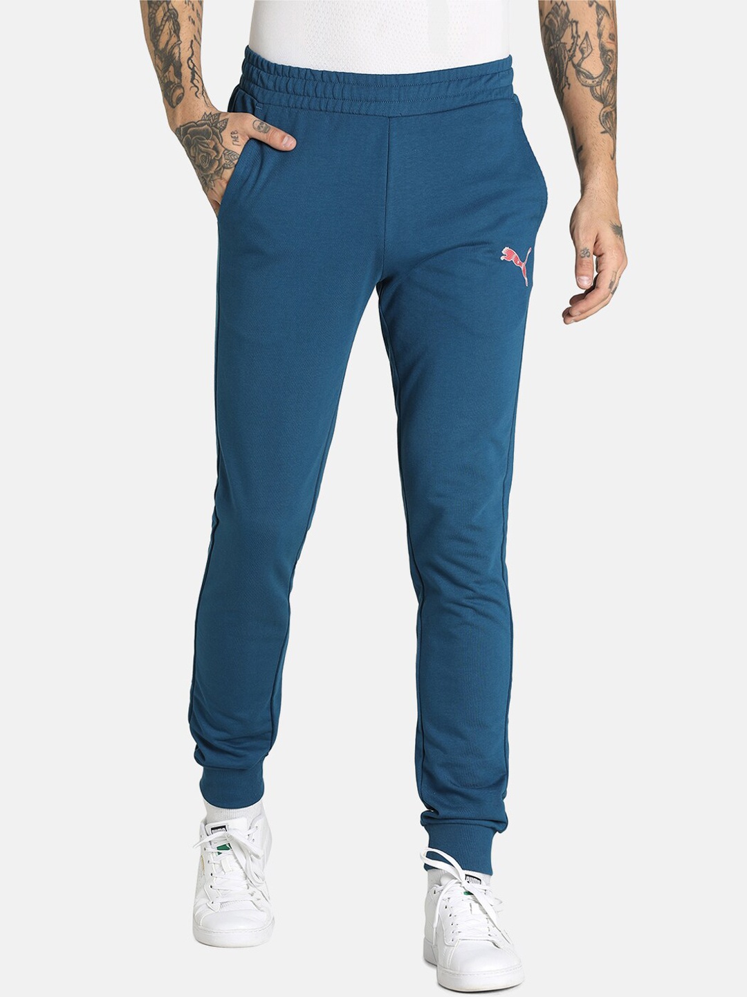 

Puma Men Blue Dotted Logo Cotton Track Pant