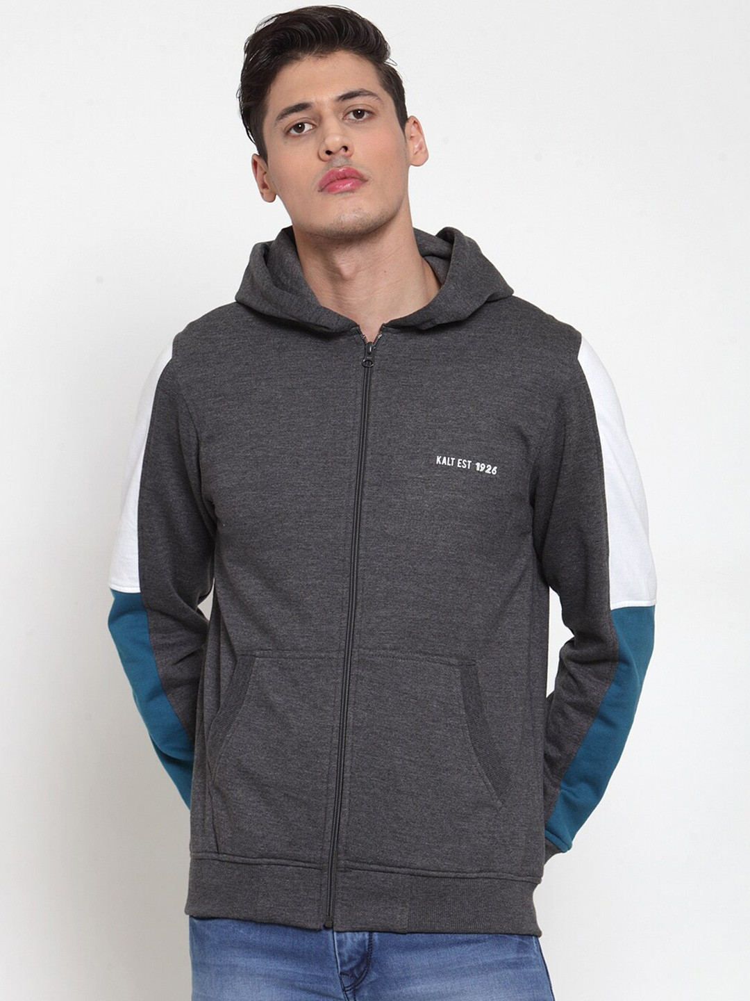 

Kalt Men Fleece Sweatshirt, Grey melange