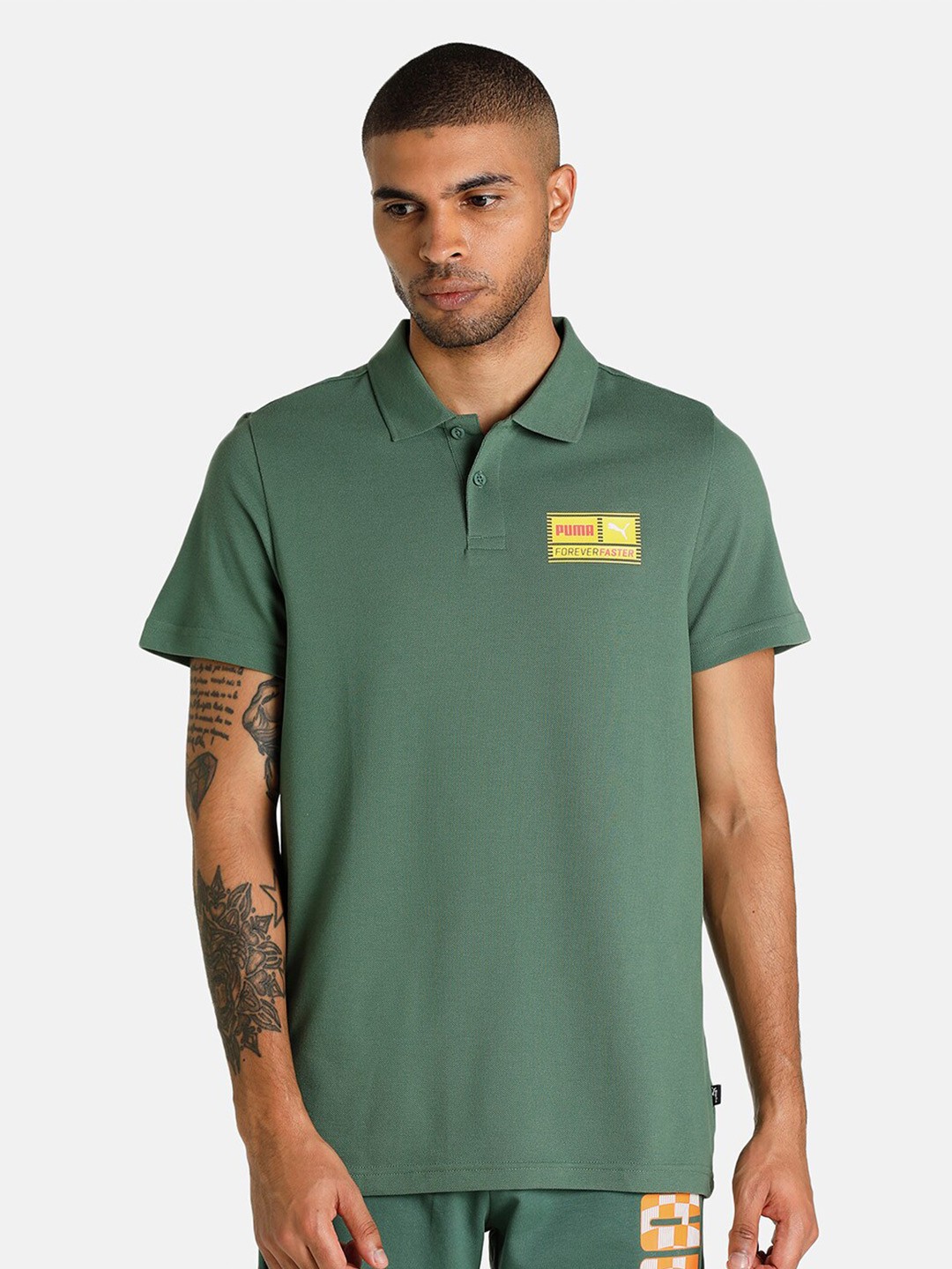 

Puma Men Solid FF Graphic Slim Fit Cotton T-shirt, Green