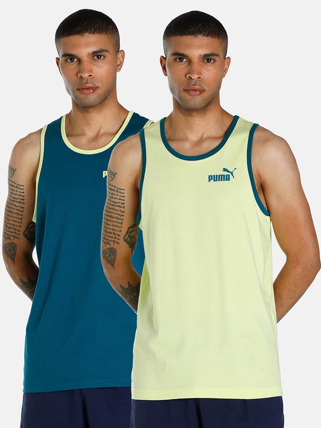 

Puma Men Contrast T-shirts Pack of 2, Blue