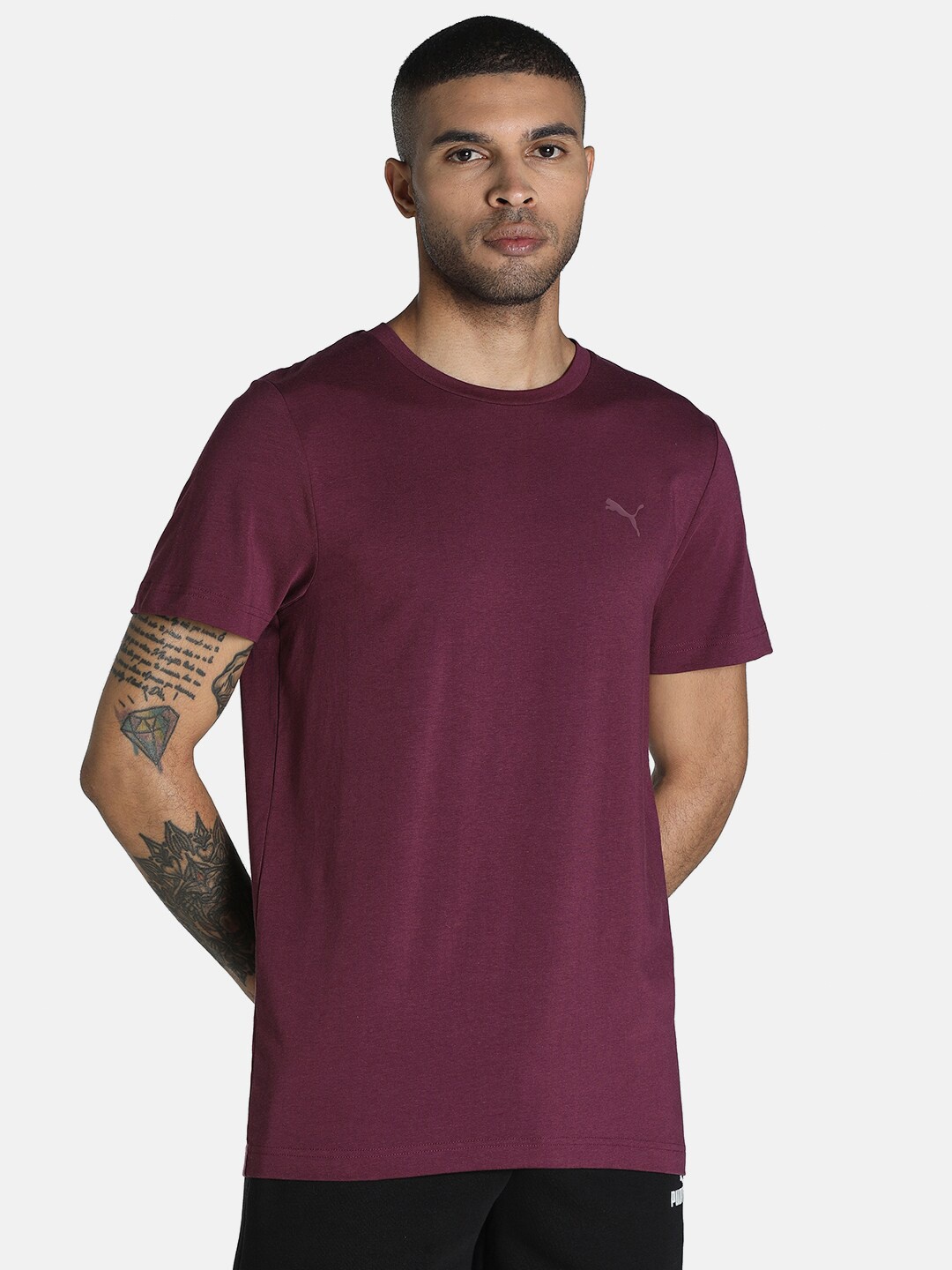

Puma Men Premium Soft Touch Cotton T-shirts, Purple