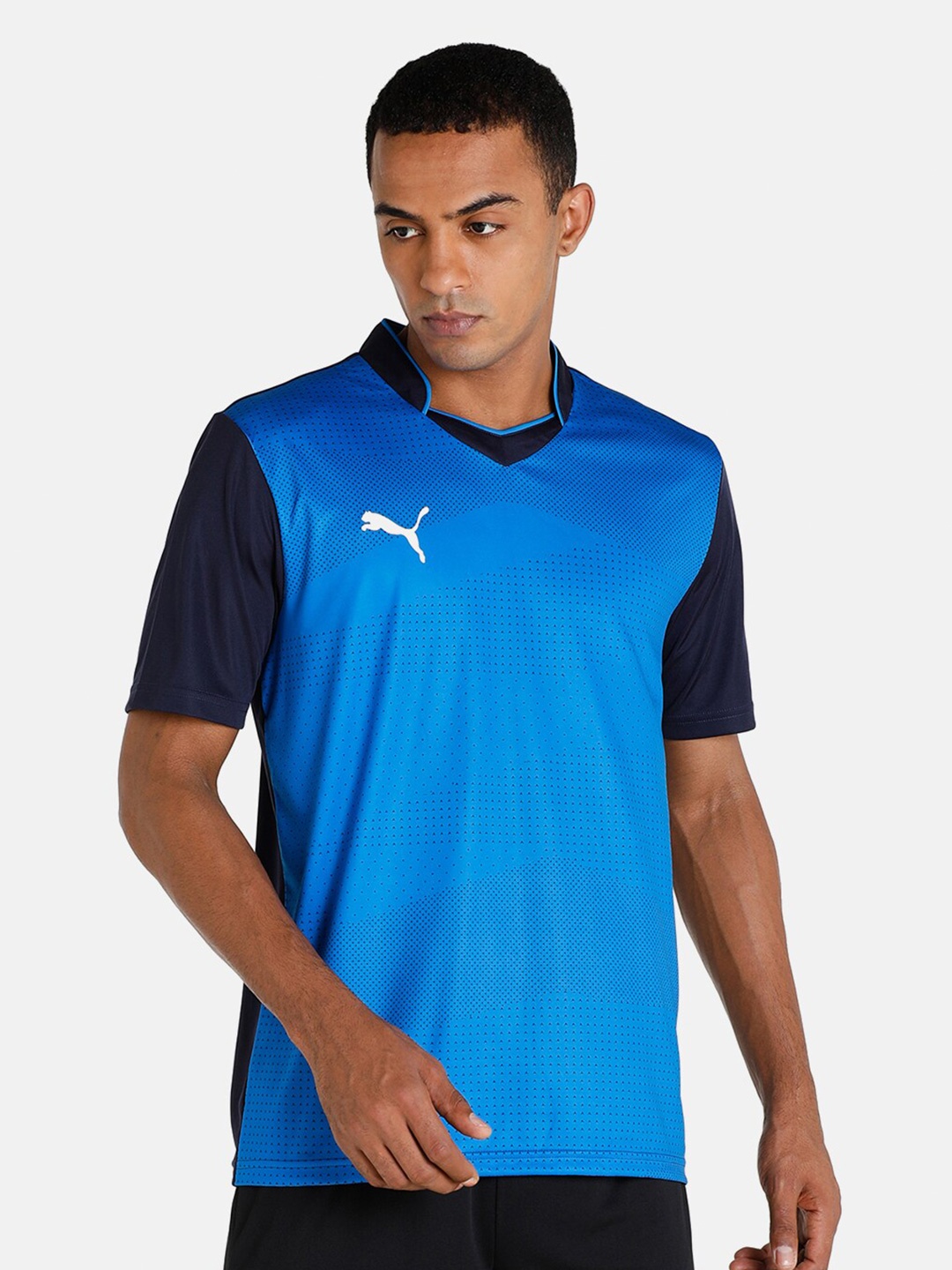 

Puma Men Colour-Blocked Cricket Team T-shirts, Blue
