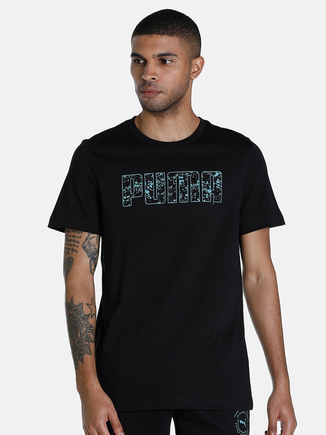 

Puma Wording Graphic Printed Men's Cotton T-Shirt, Black
