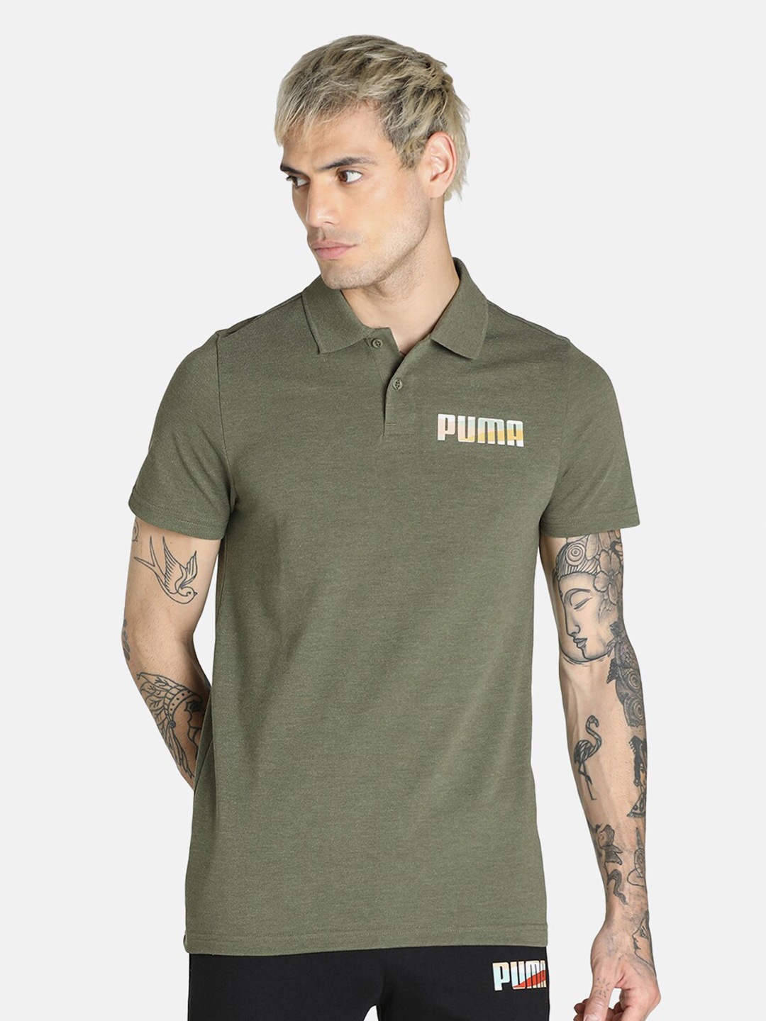 

Puma Men Graphic Cotton T-shirt, Green