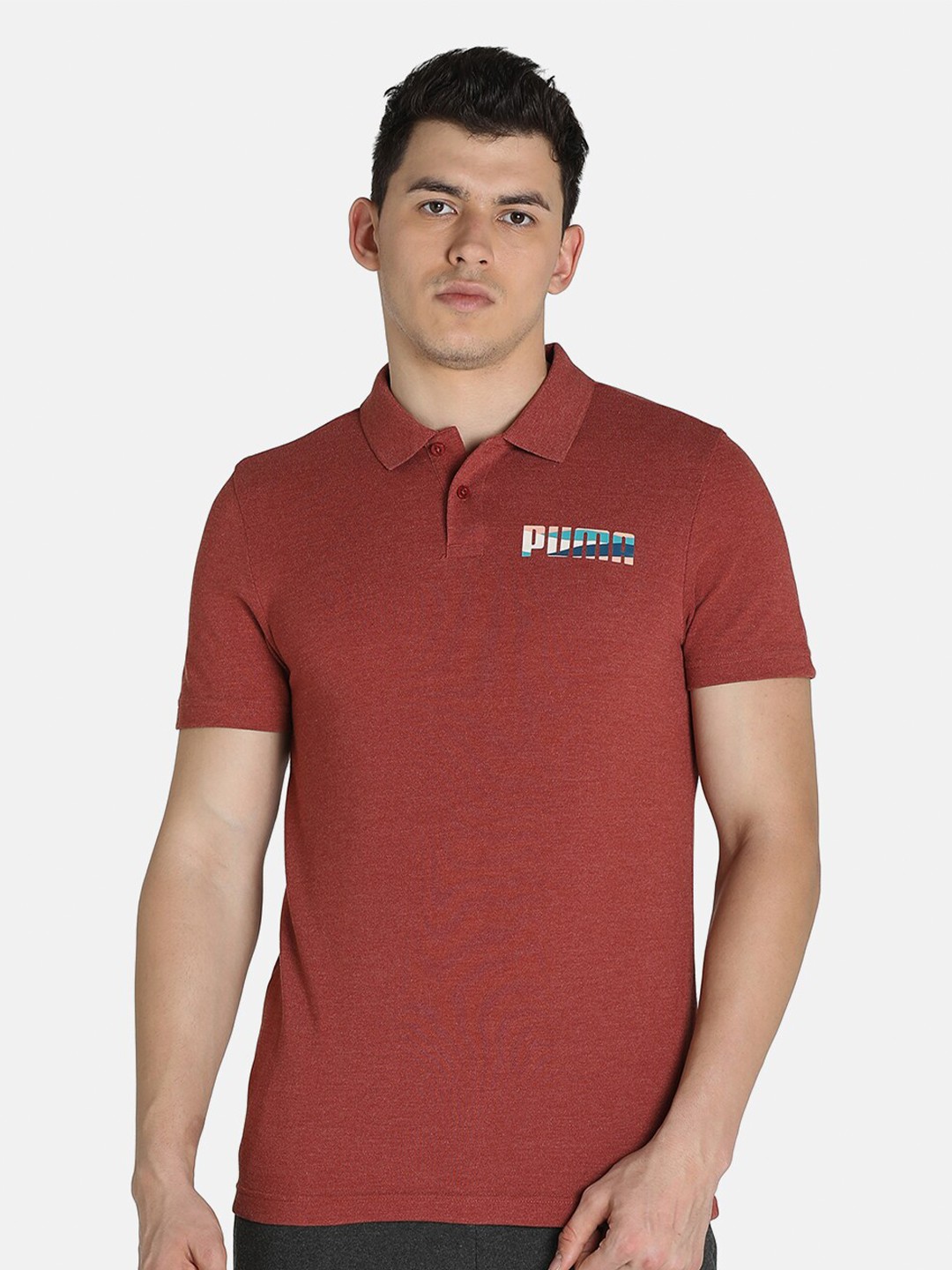 

Puma Men Solid Cotton Tshirts, Red