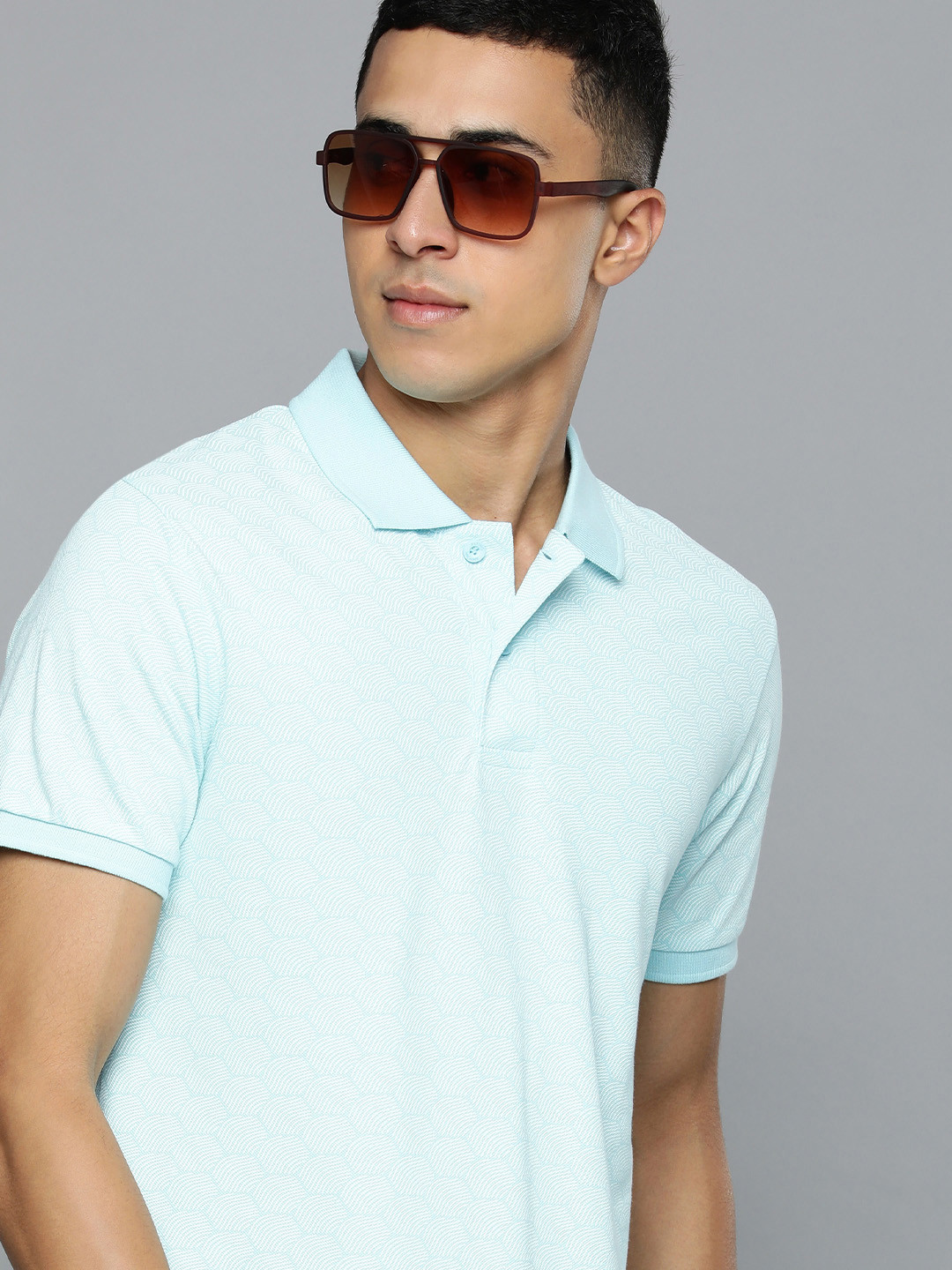 

Flying Machine Men Blue Polo Collar Pure Cotton T-shirt
