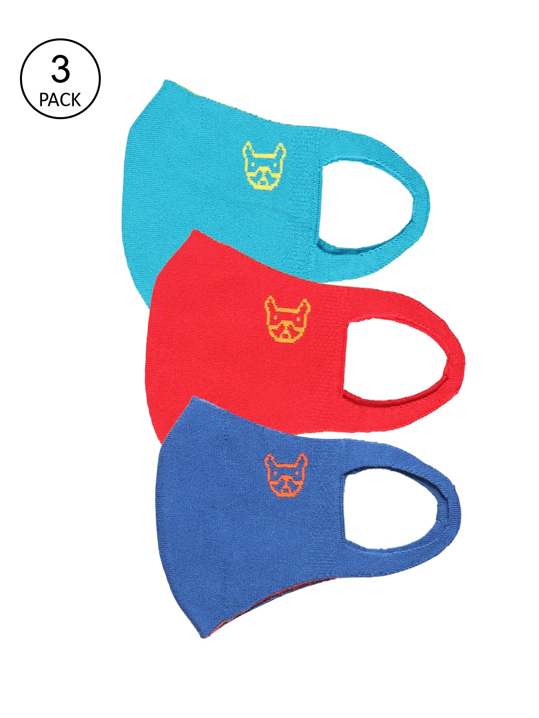

Jack & Jones Men Pack Of 3 Cotton Outdoor Mask, Blue